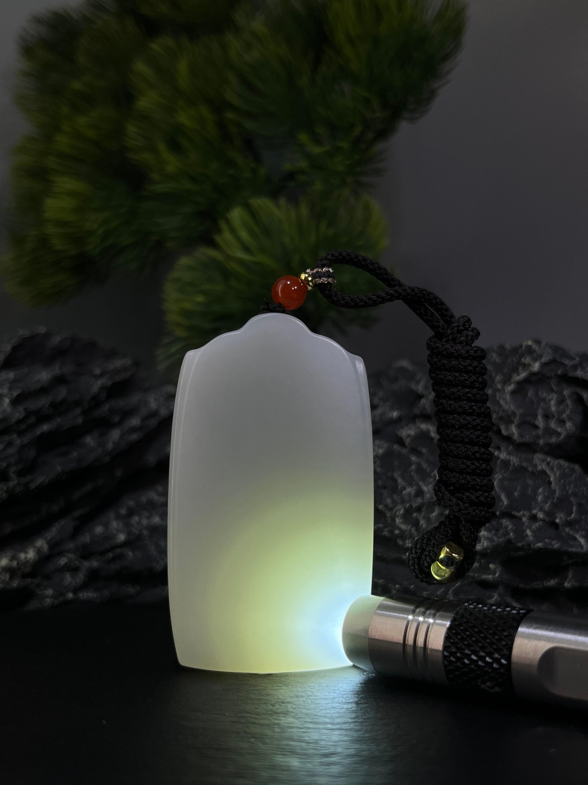 和田玉高青白玉无事牌（yc228691）