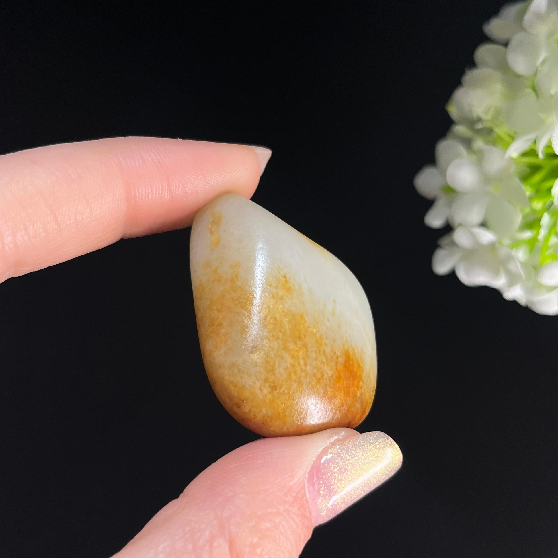 和田玉青白玉“暖晖落玉”洒金皮红皮籽料（yc361322）