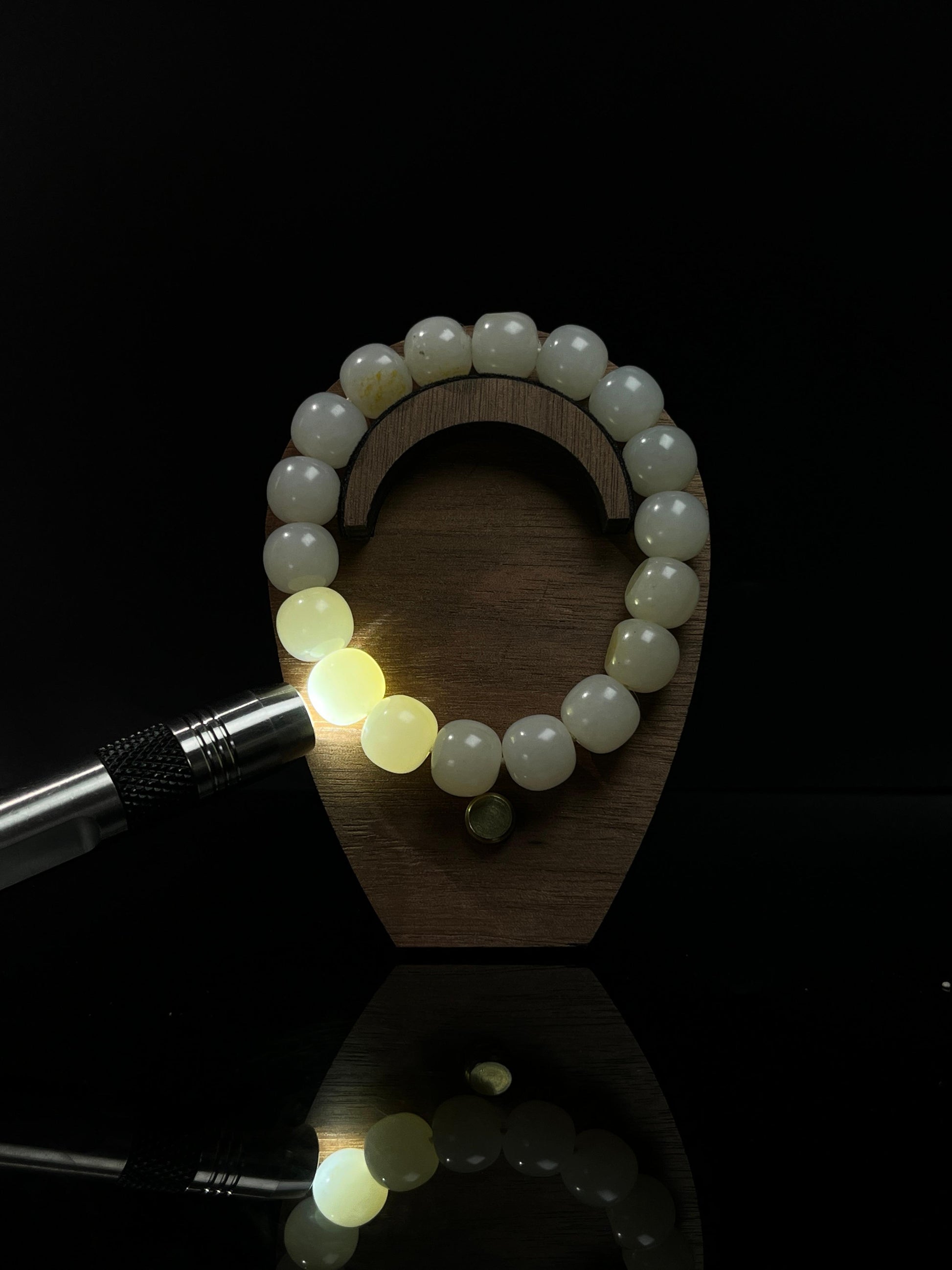 新疆和田玉籽料白玉手串1（yc240705）