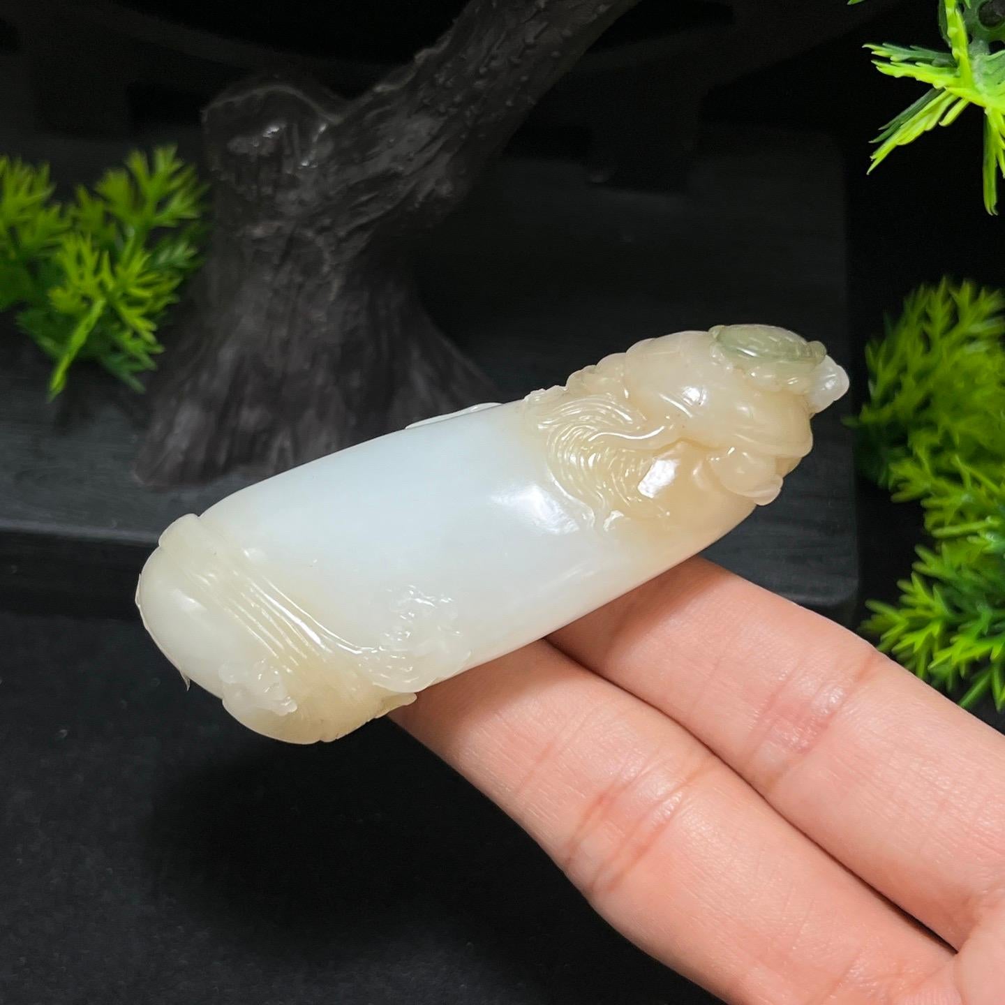 和田玉且末糖白携子上朝（yc716025）