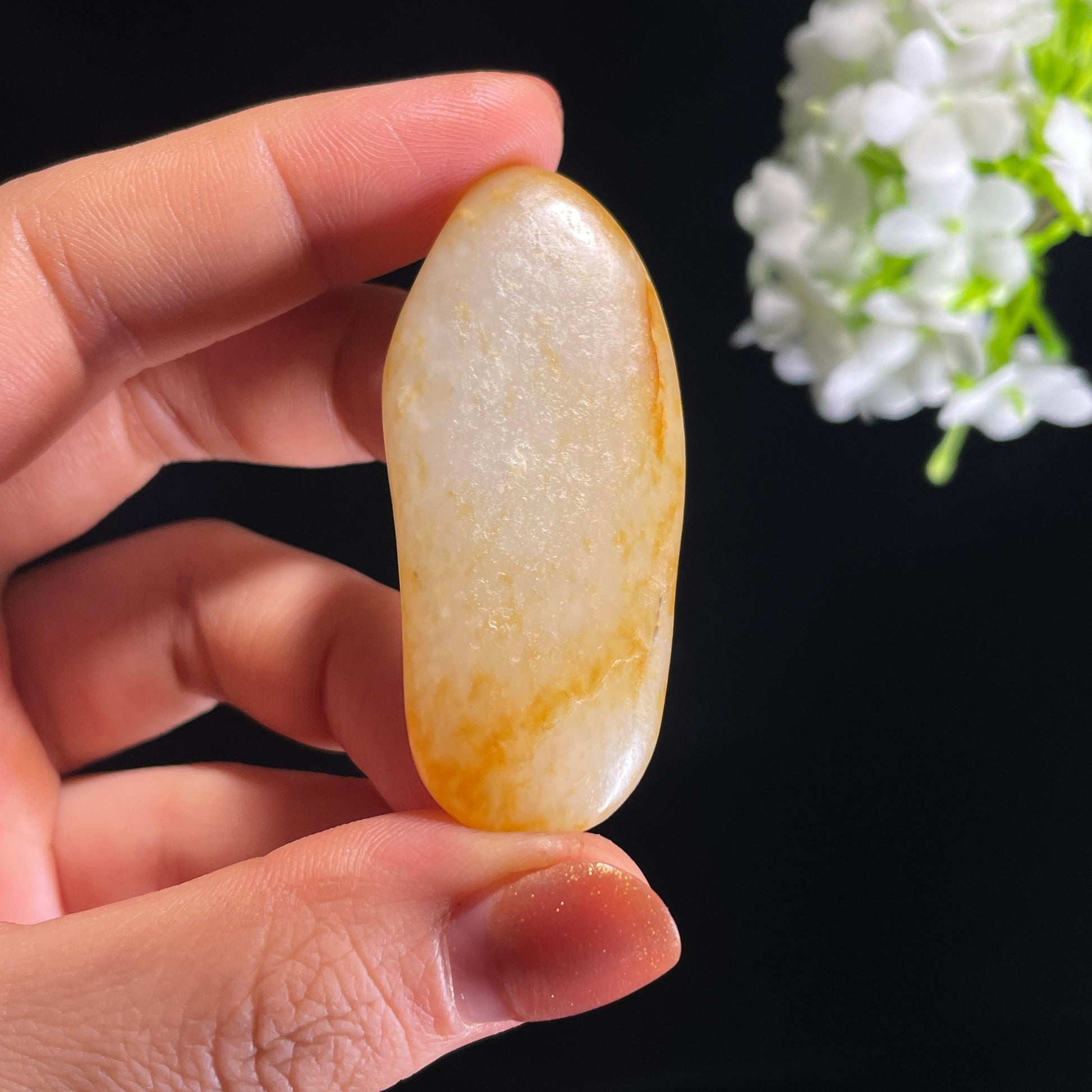 新疆天然和田玉洒金皮白玉籽料（yc403779）