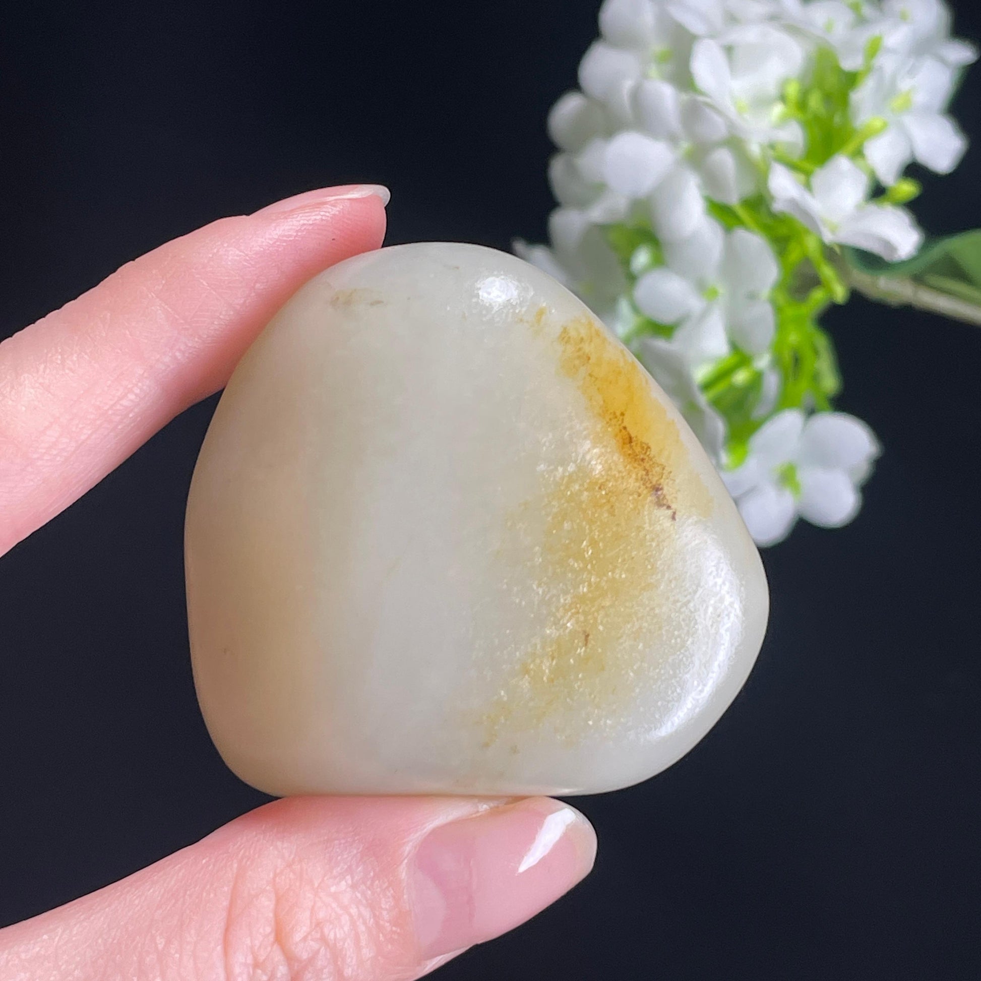 和田玉白玉“玉砚留痕”洒黄皮籽料（yc316500）