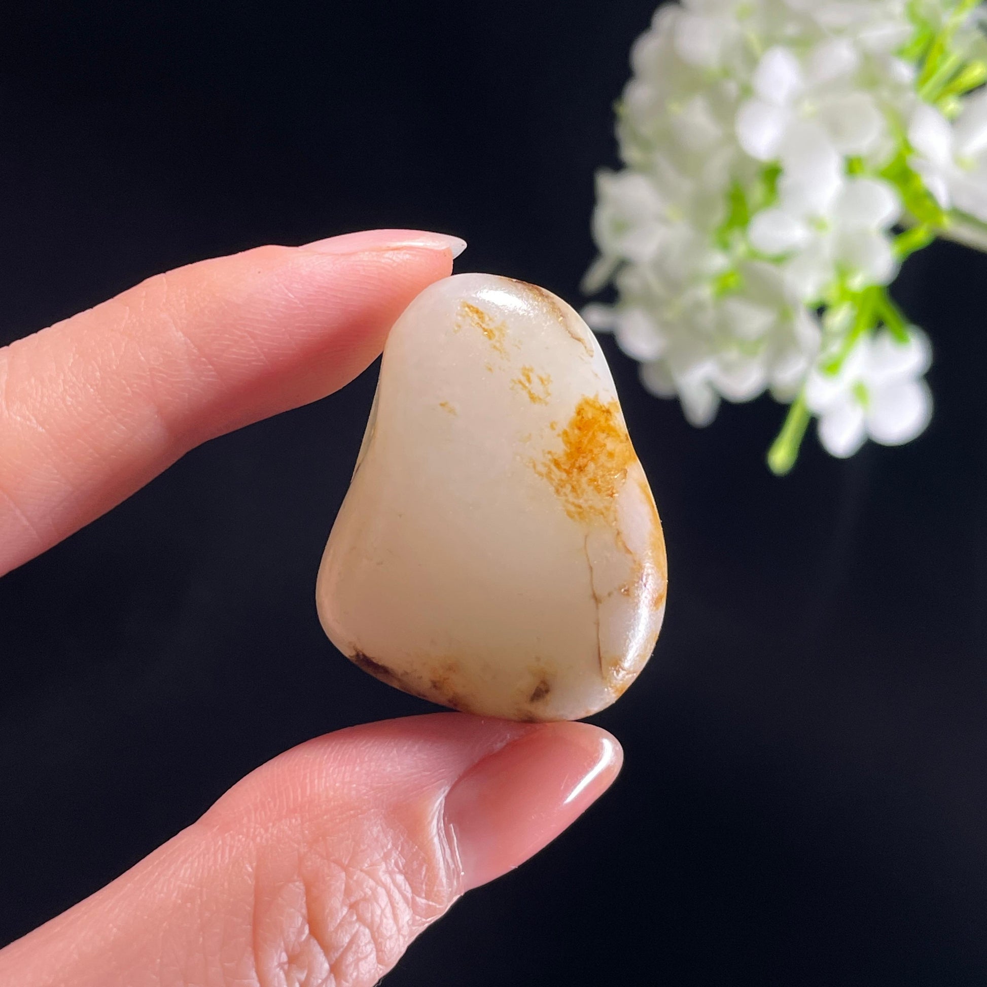 和田玉“晴光落玉”白玉洒金皮籽料（yc422537）