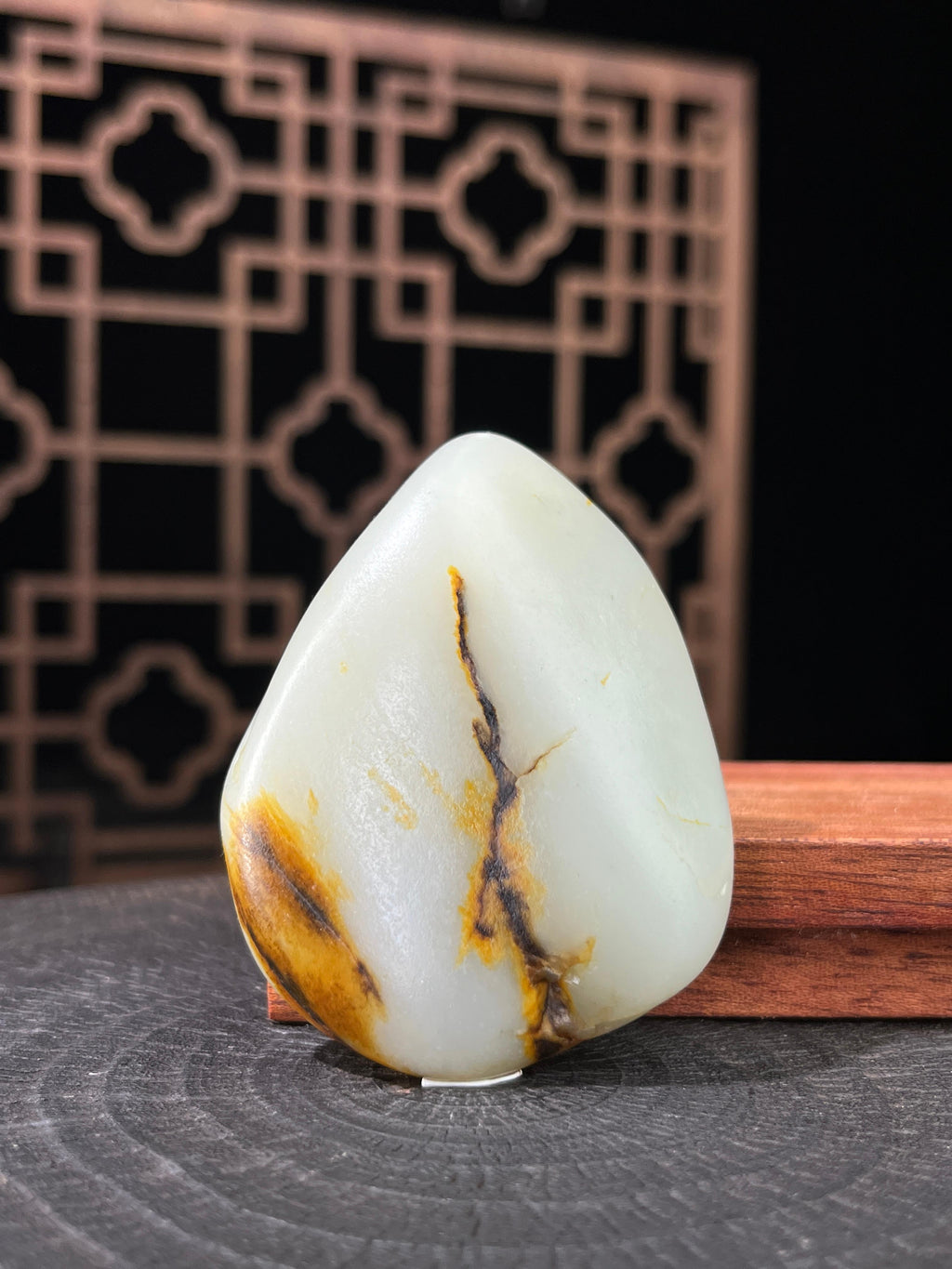 新疆和田玉白玉籽料原石聚黄皮挂件1（yc233743）