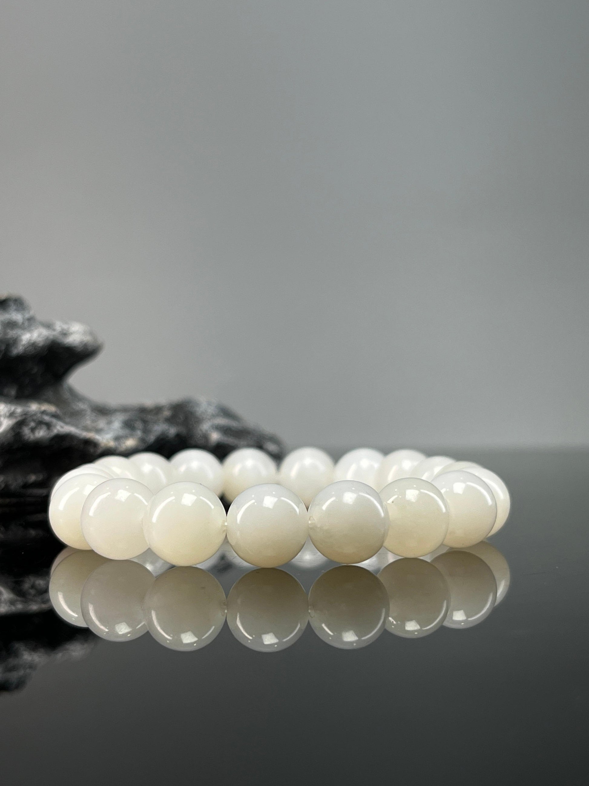 天然和田玉白玉手串（秒）（yc234044）