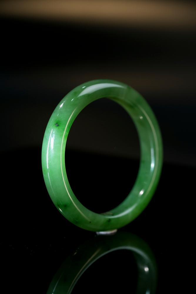 新疆天然和田玉碧玉手镯8（yc253298）