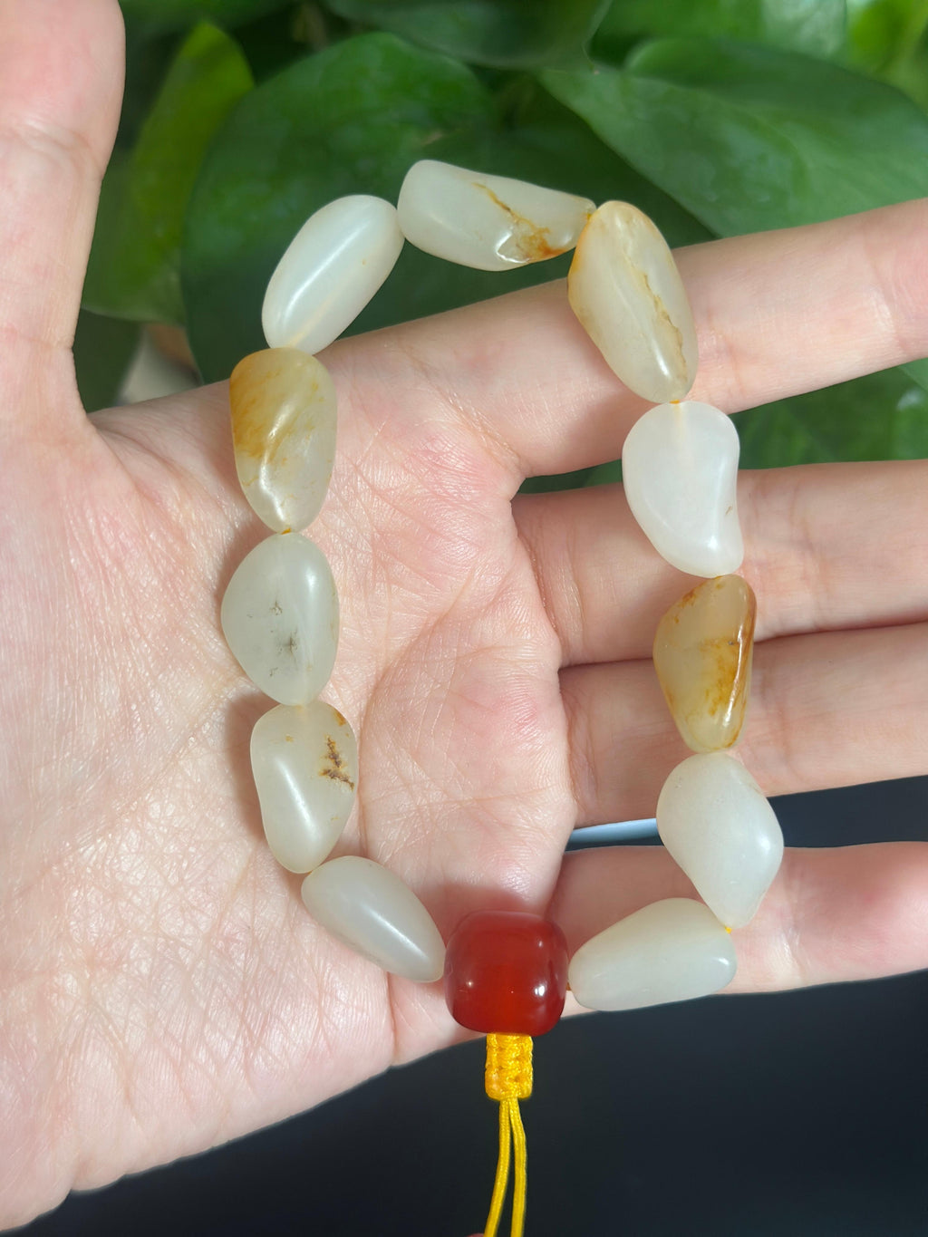 和田玉.籽料洒金皮原籽手串（11颗）（yc787340）