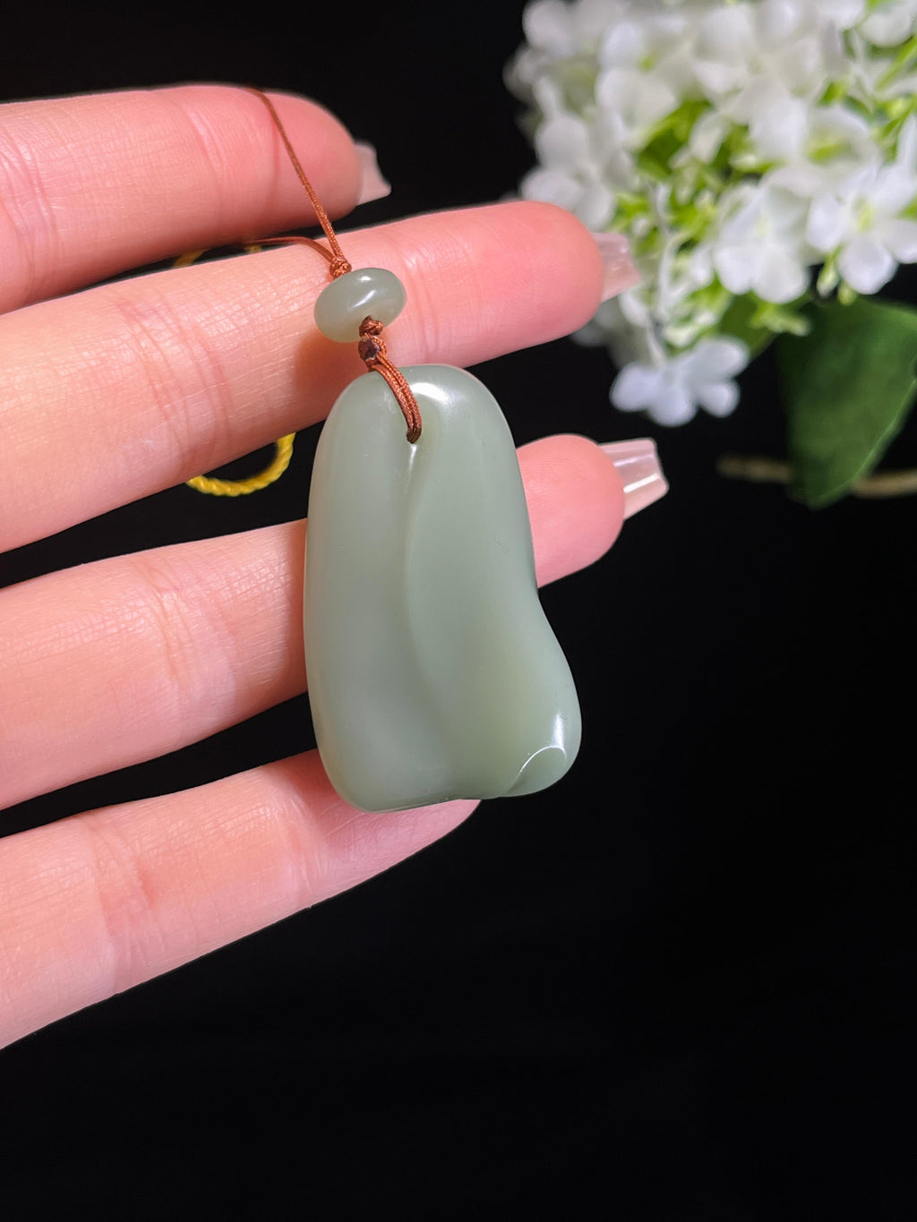 和田玉青玉“青润福瓜”挂件（yc261706）