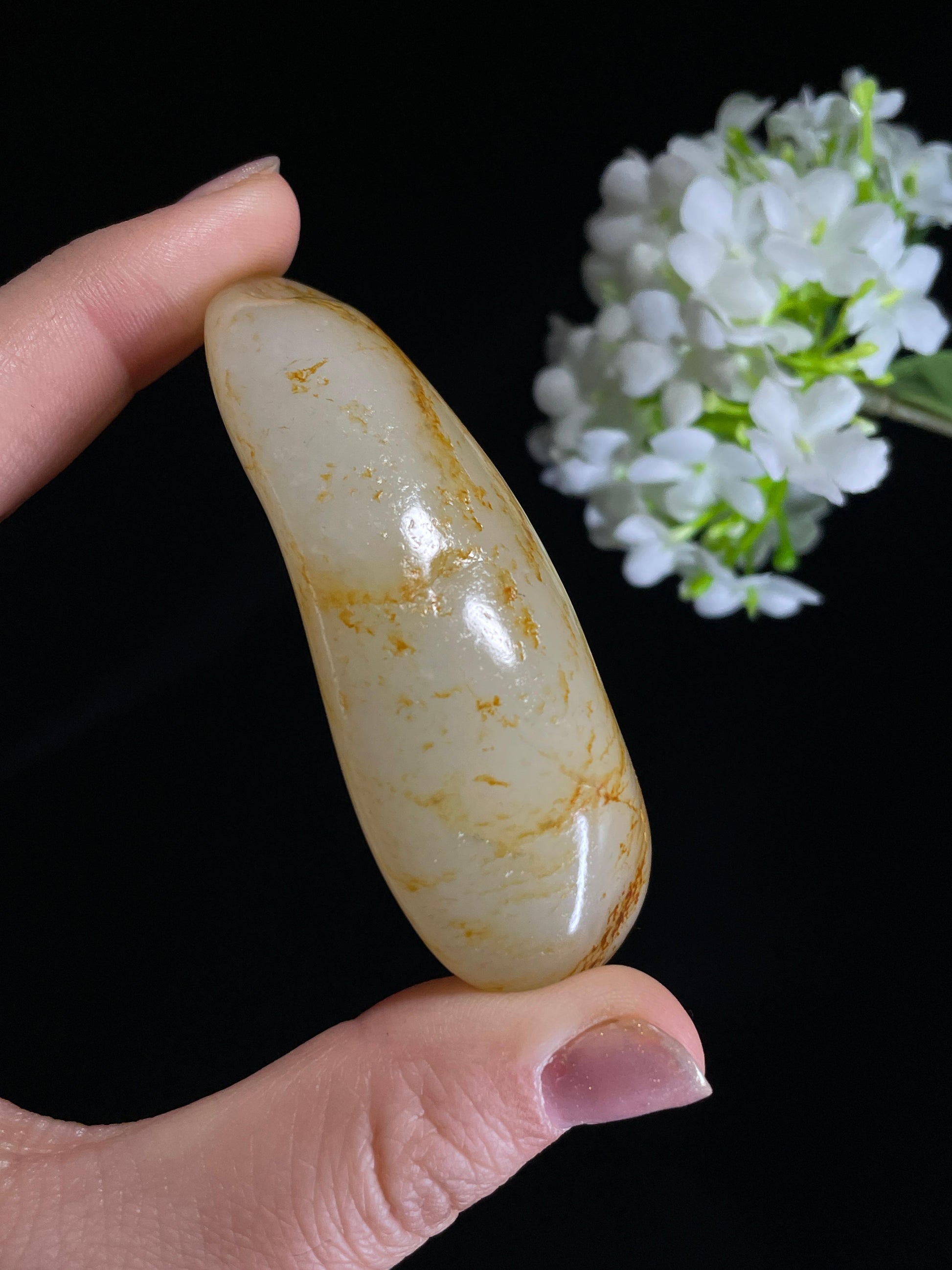 新疆天然和田玉籽料原石洒金皮挂件（yc272535）
