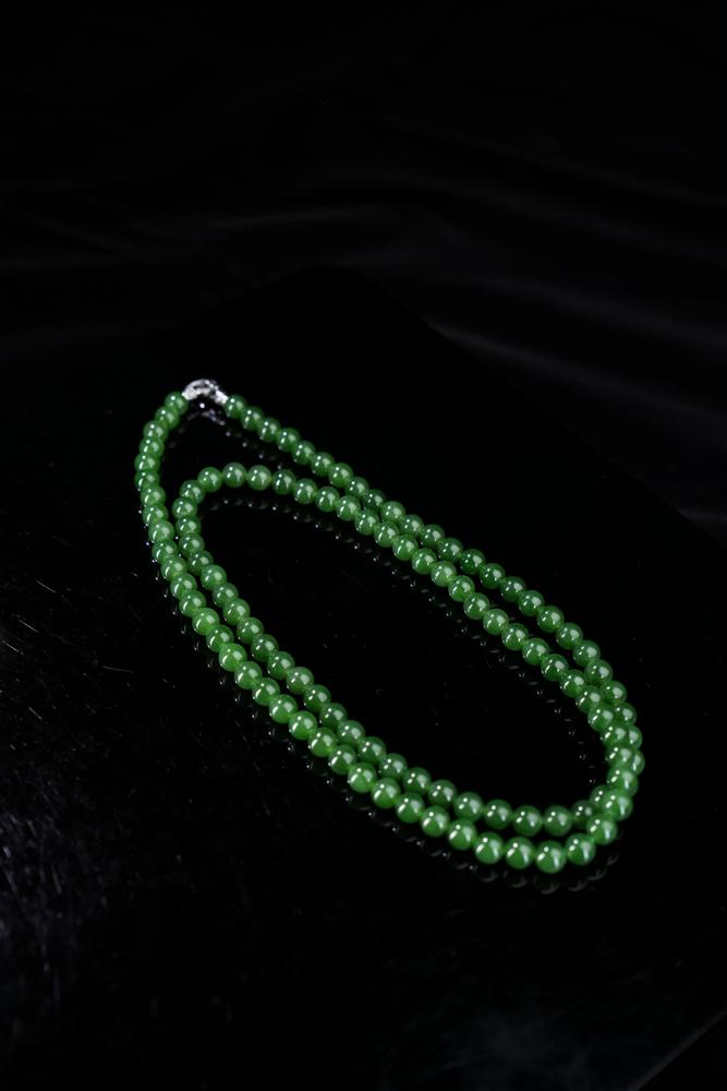 新疆天然和田玉碧玉项链3（yc253338）