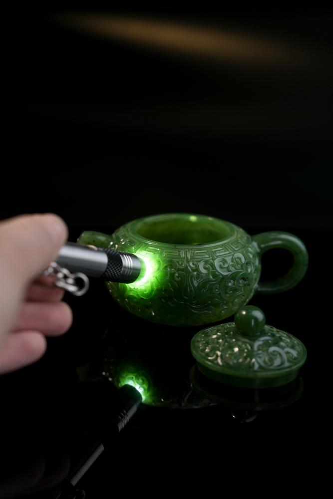 和田碧玉大师工铭刻茶壶（yc253288）