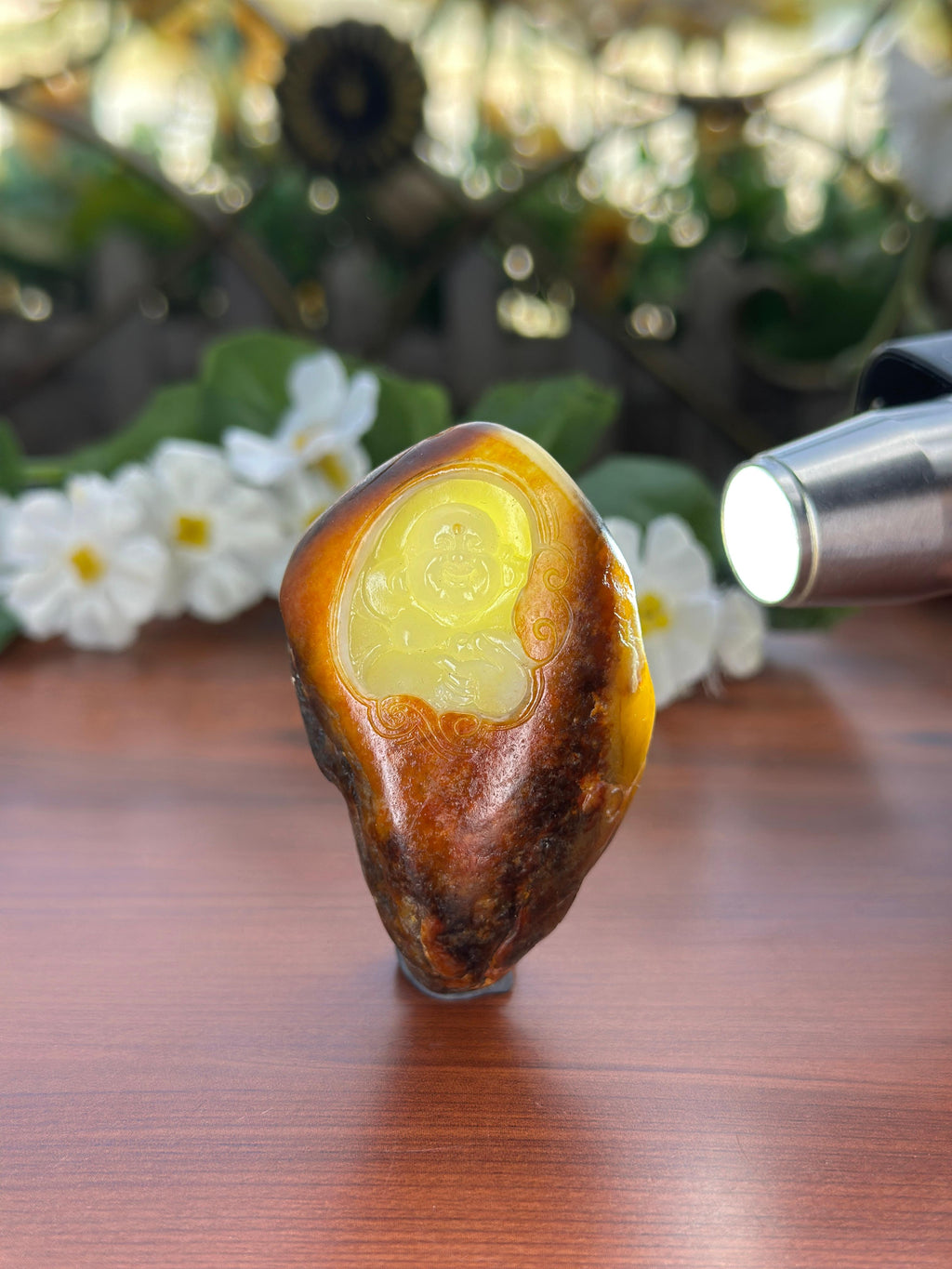 新疆和田玉红沁籽料弥勒佛挂件（yc709114）