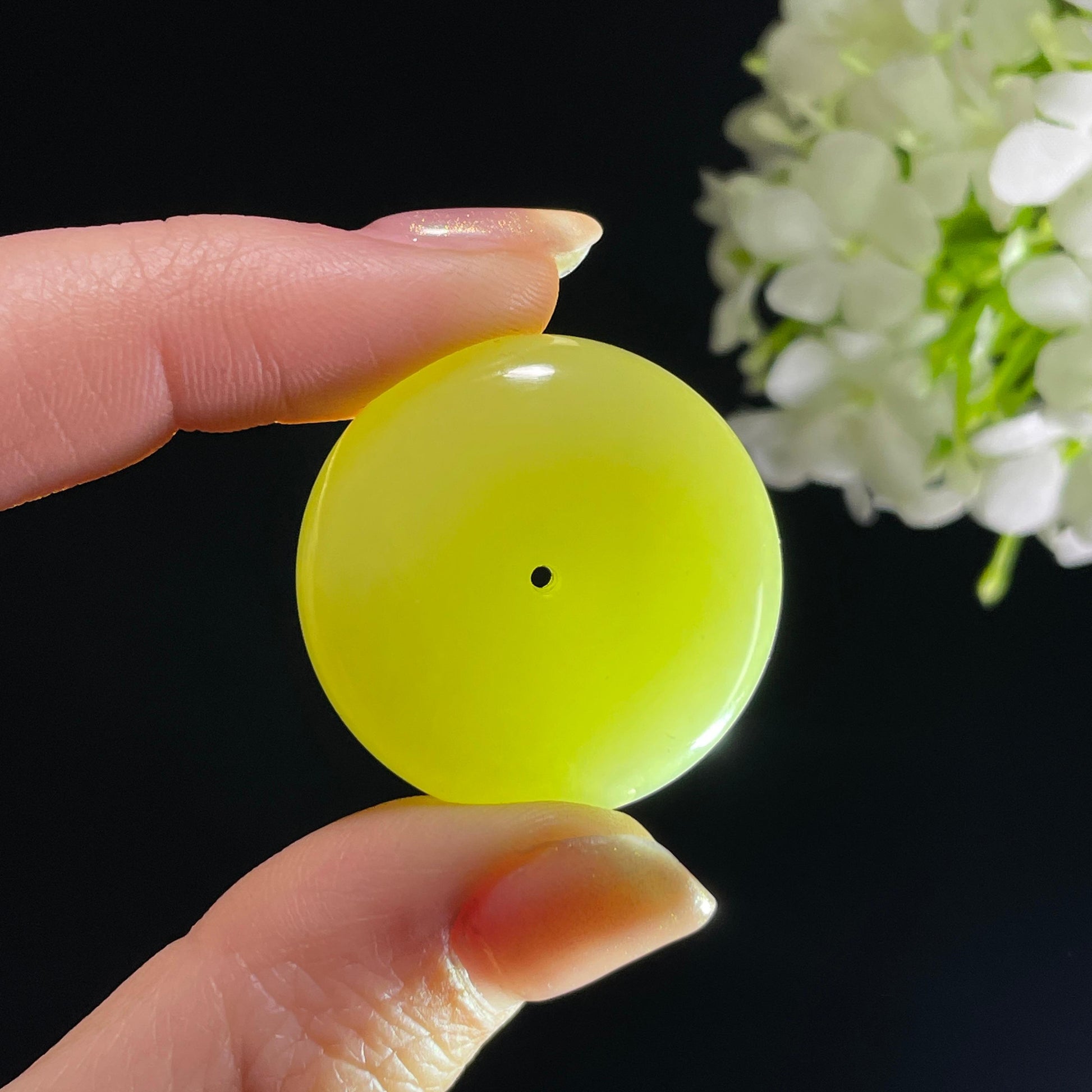 新疆天然和田玉黄口平安扣（yc342101）