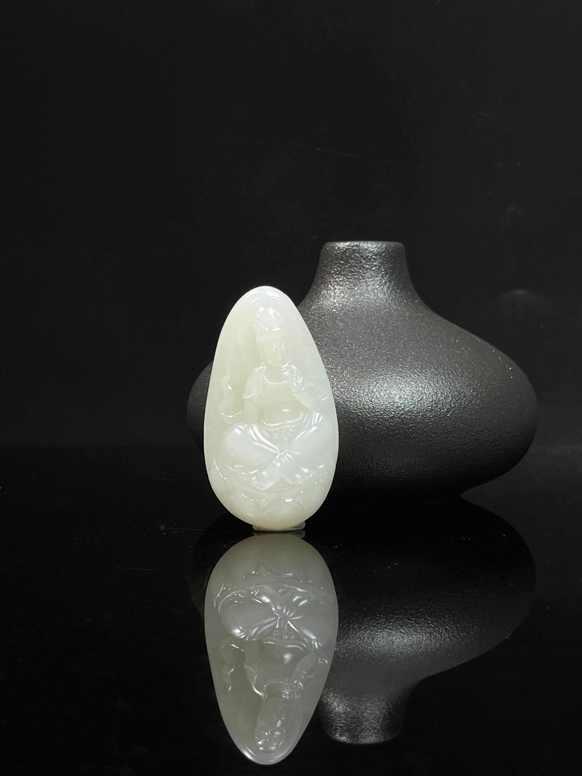 新疆和田玉白玉观音挂件（yc239981）