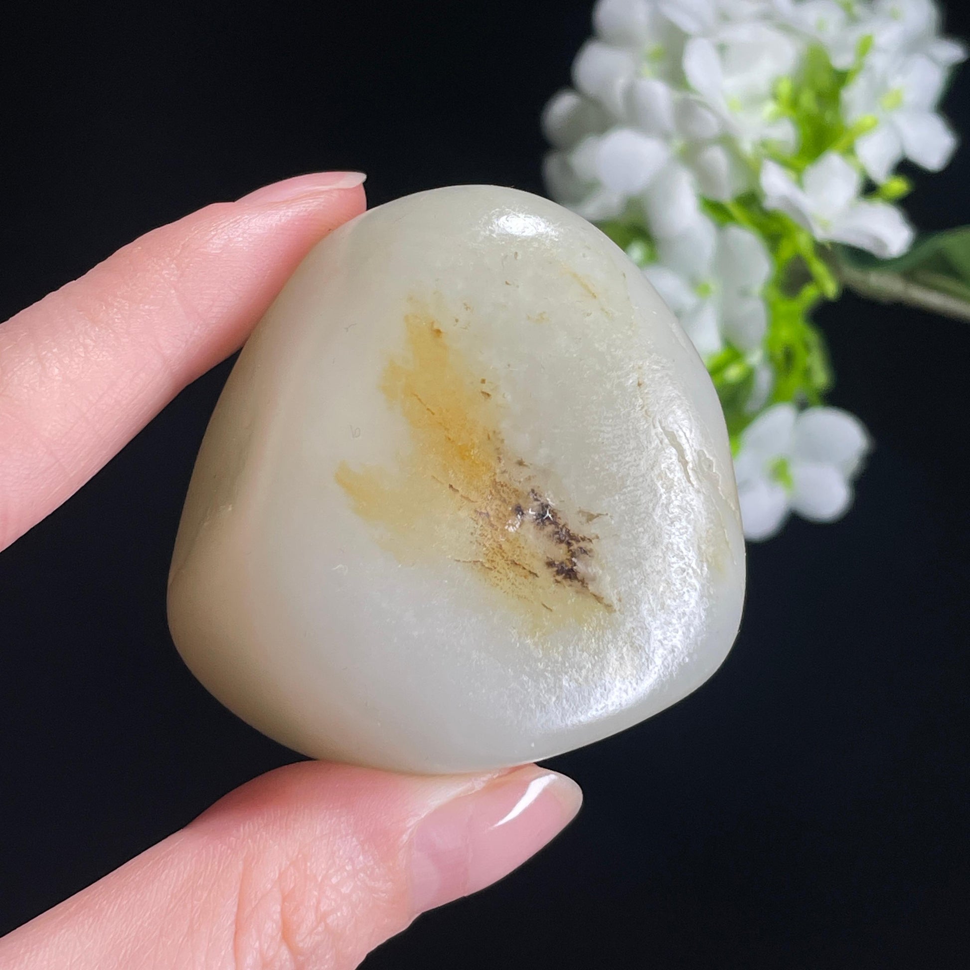 和田玉白玉“玉砚留痕”洒黄皮籽料（yc316500）