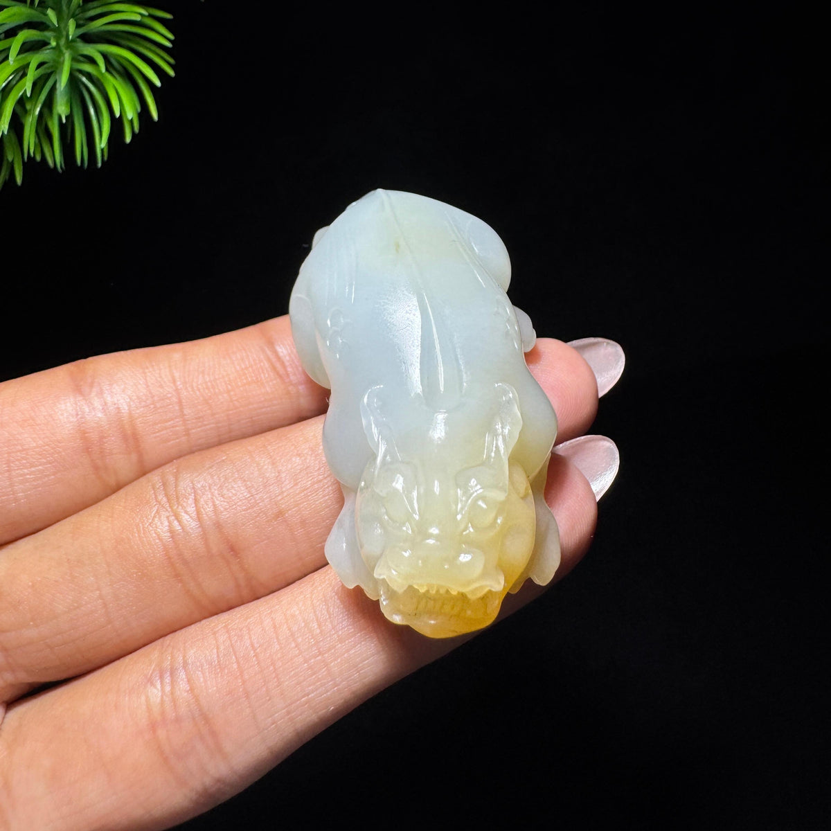 和田玉山料糖白玉貔貅（yc732568）