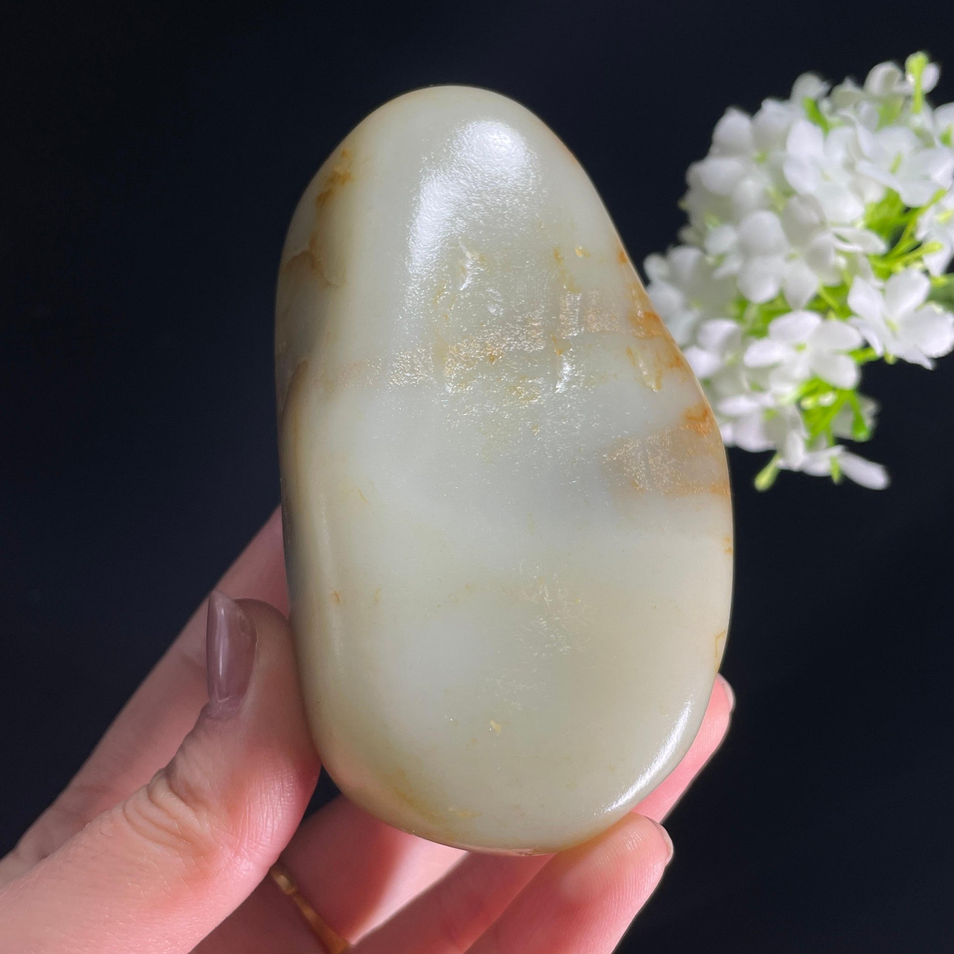 和田玉青白玉洒金皮“秋痕留纹”籽料原石（yc282596）
