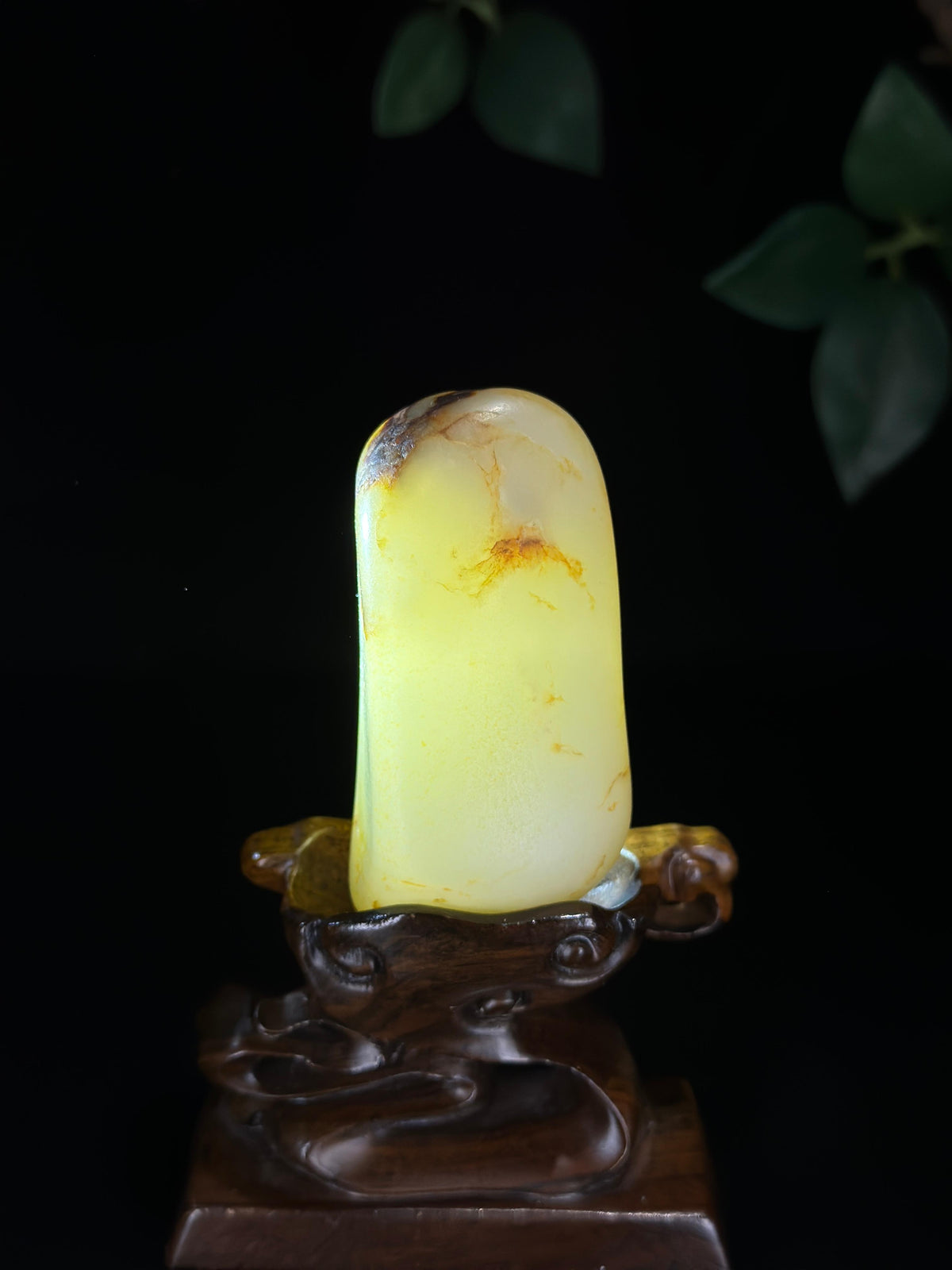精品新疆和田玉白玉聚红皮籽料手把件（yc775636）