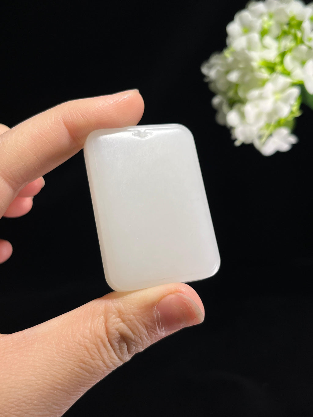 和田玉白玉方形无事牌（yc257296）