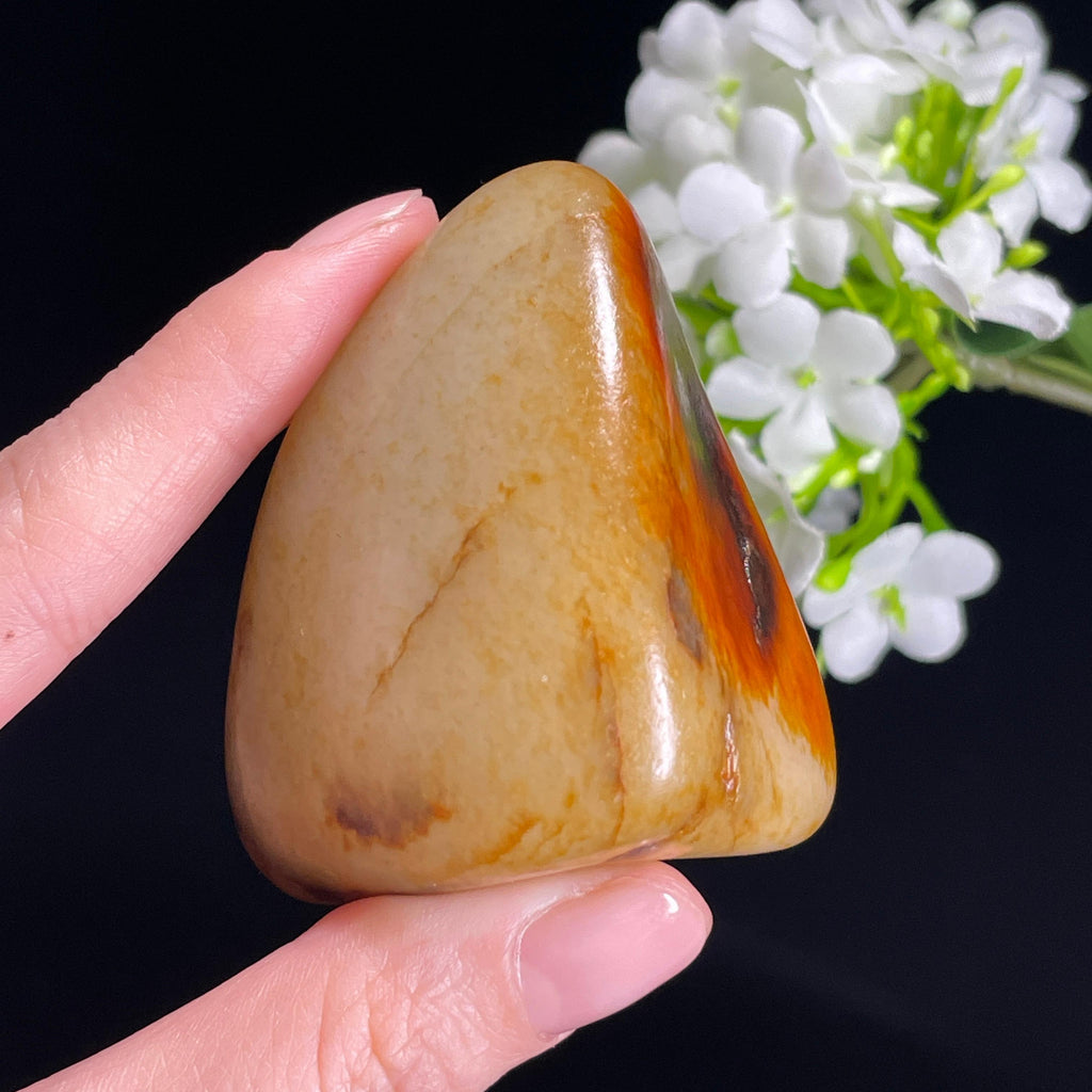 和田玉白玉“赤焰峰”黑红皮洒金皮籽料（yc330384）