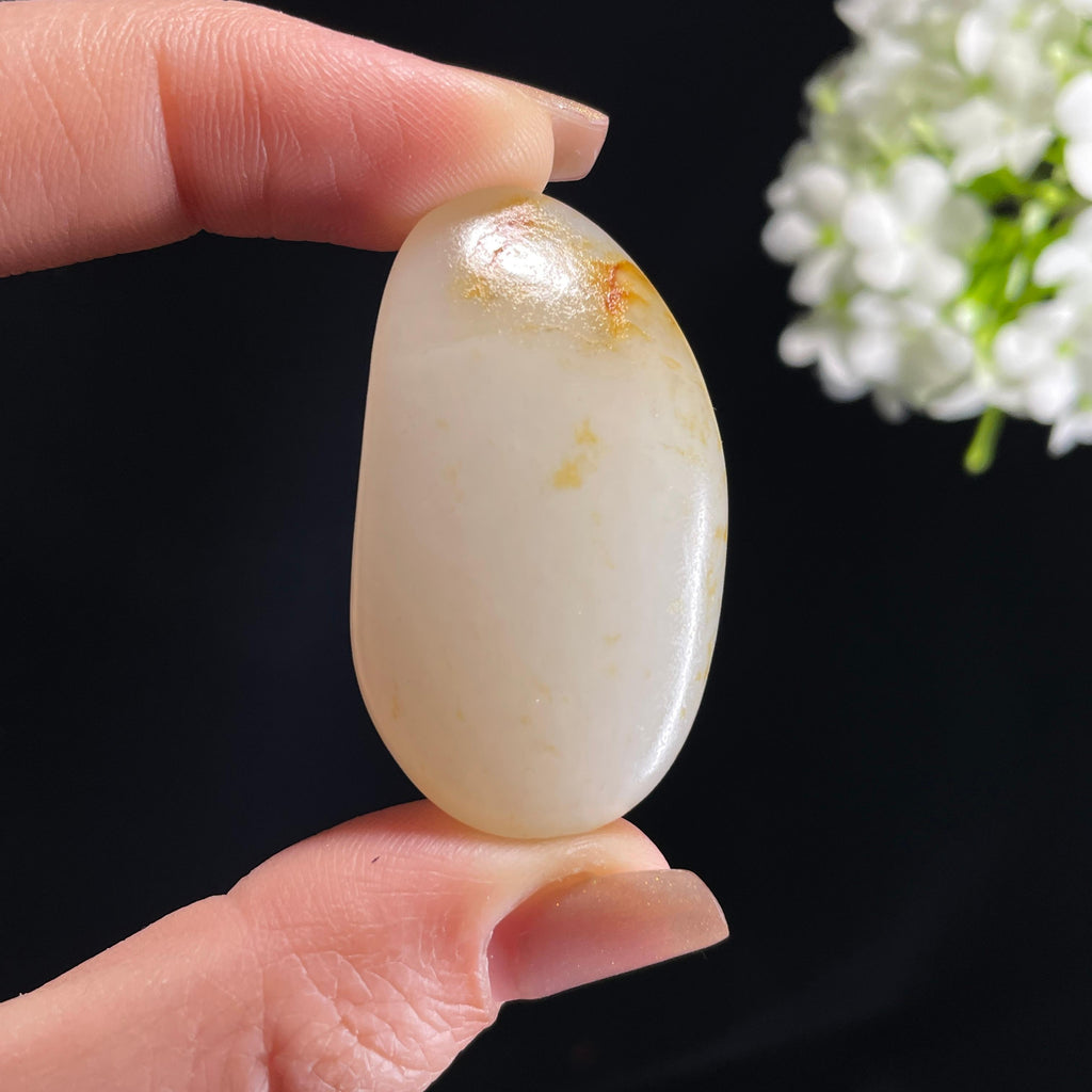 和田玉白玉“晨露凝脂”洒金皮籽料（yc368638）