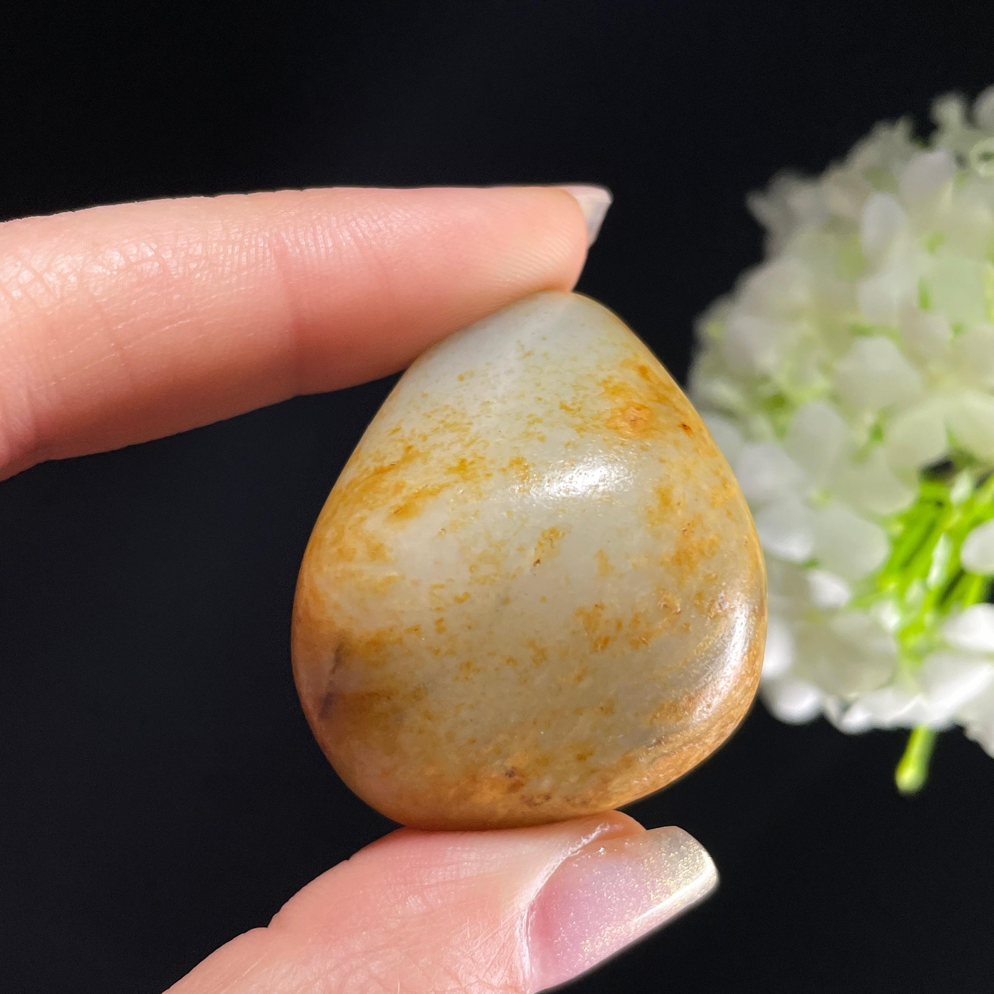 和田玉青白玉“荒驿秋尘”黄沁洒金皮籽料（yc392795）
