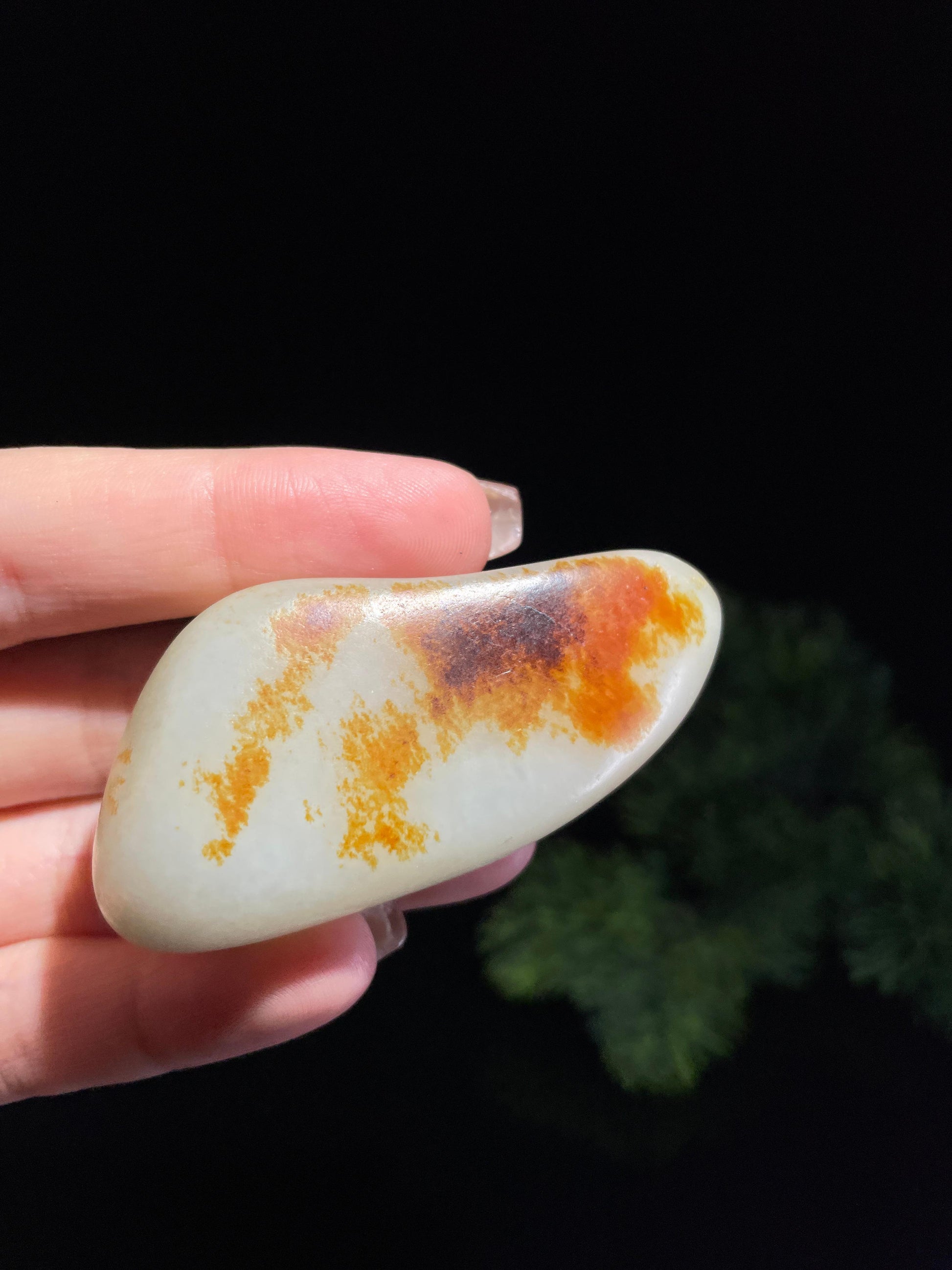 新疆和田玉白玉特色虎形红皮臻品挂件手把两用籽（yc504736）
