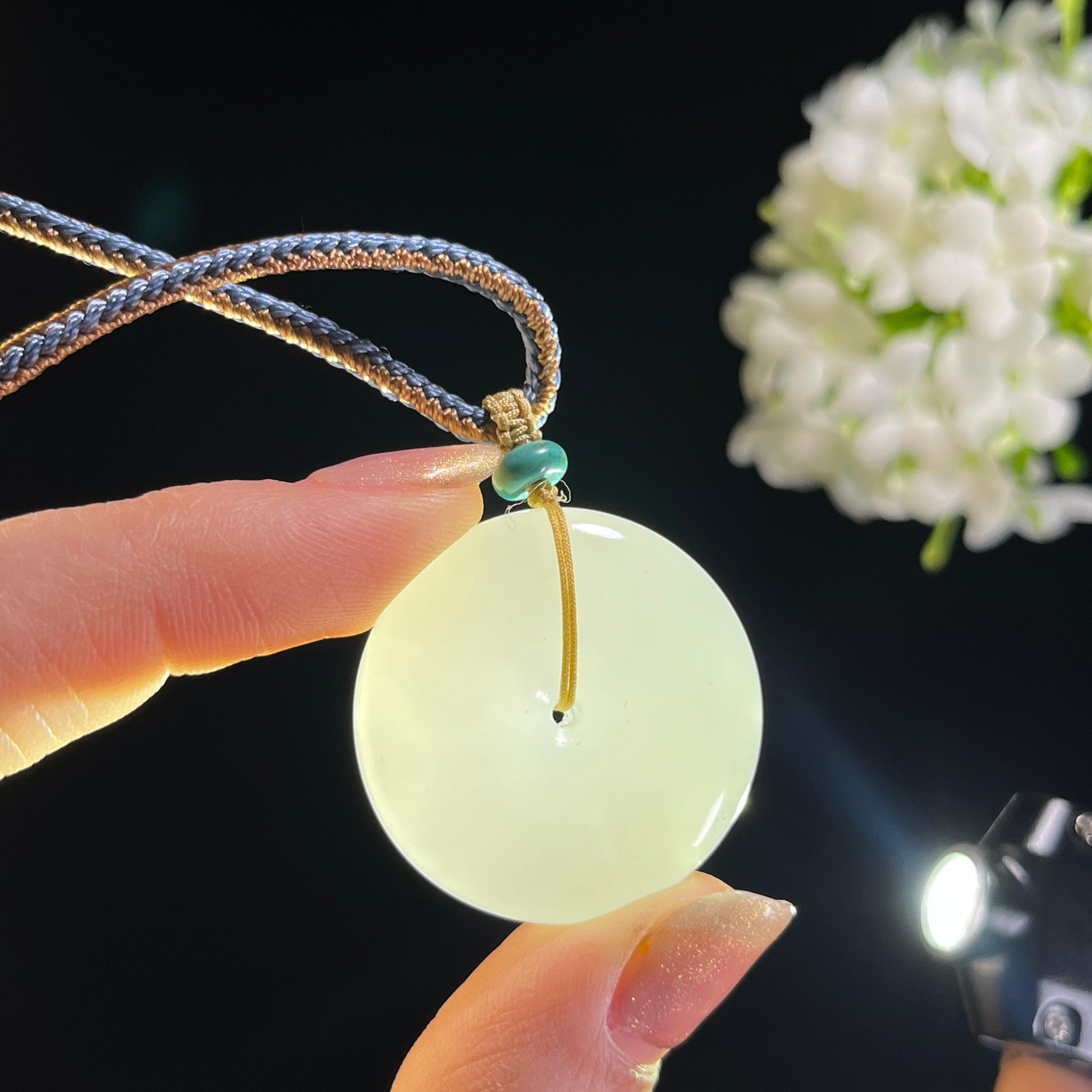 和田玉白玉冰透莹润平安扣（yc303428）