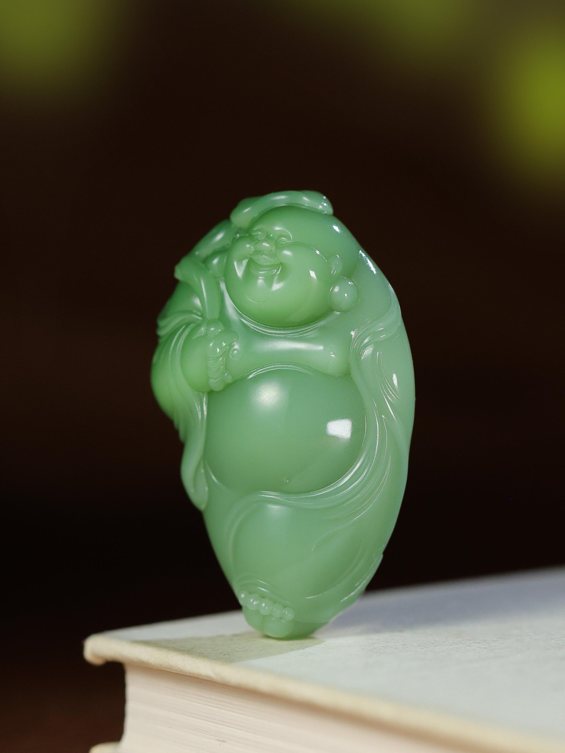 和田玉碧玉粉青佛公（yc188776）