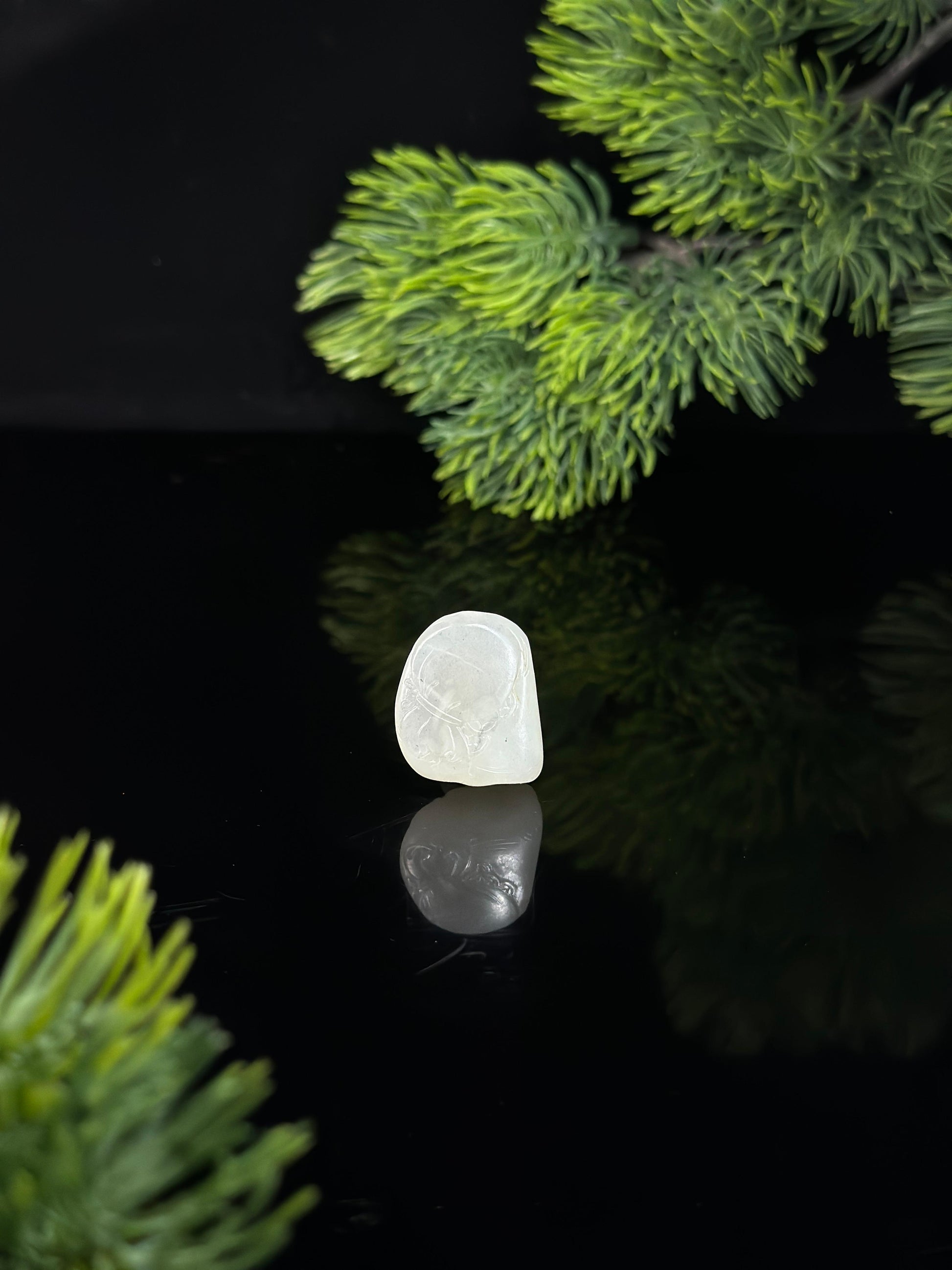 日常，新疆和田玉散墨青花籽料弥勒挂件（yc492286）