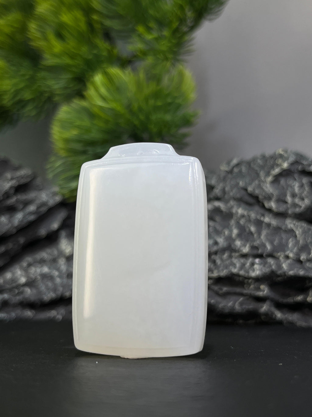 和田玉山料白玉无事牌（小）1（yc228792）