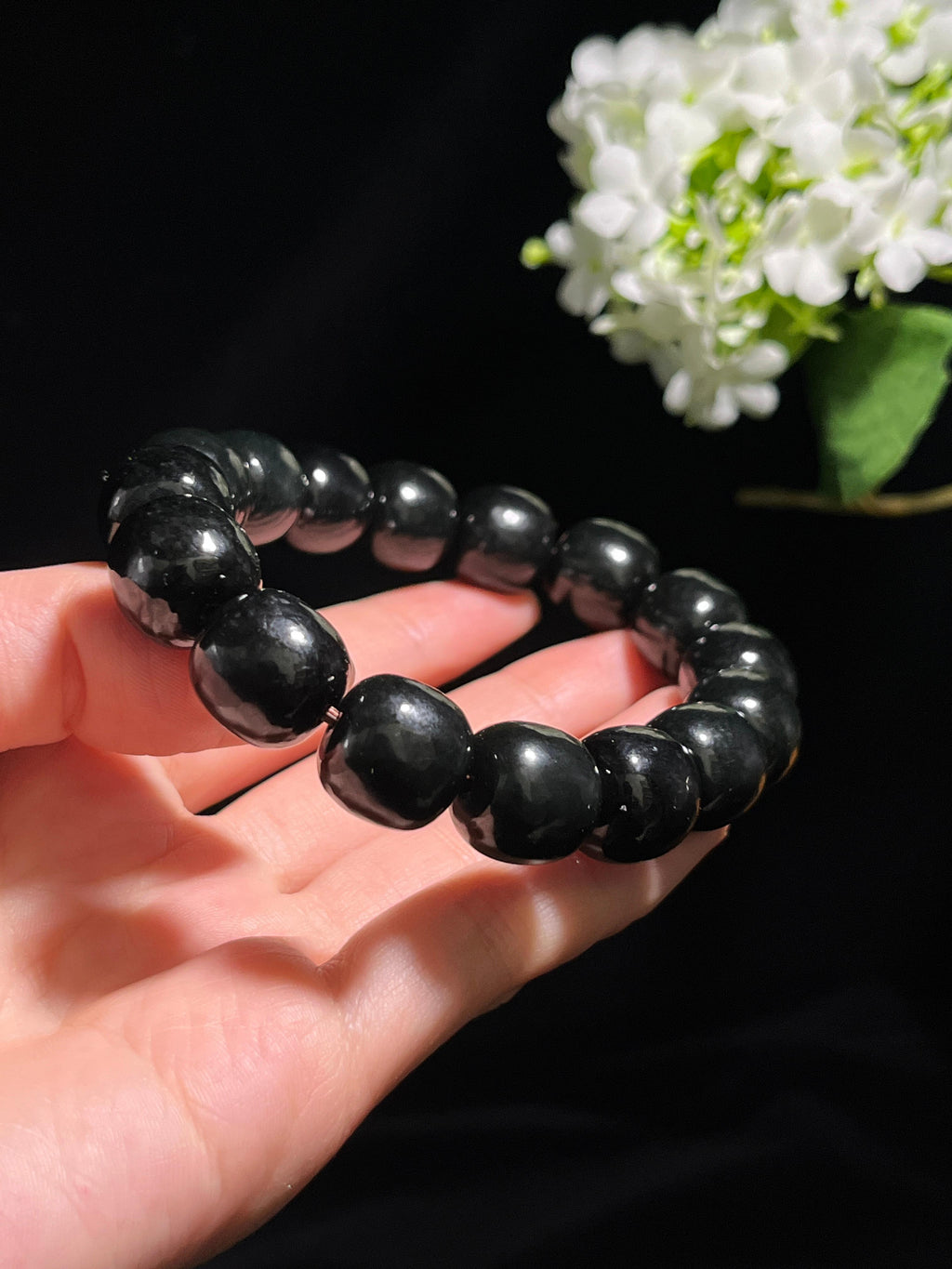 新疆天然和田玉塔青料手串3（yc260247）