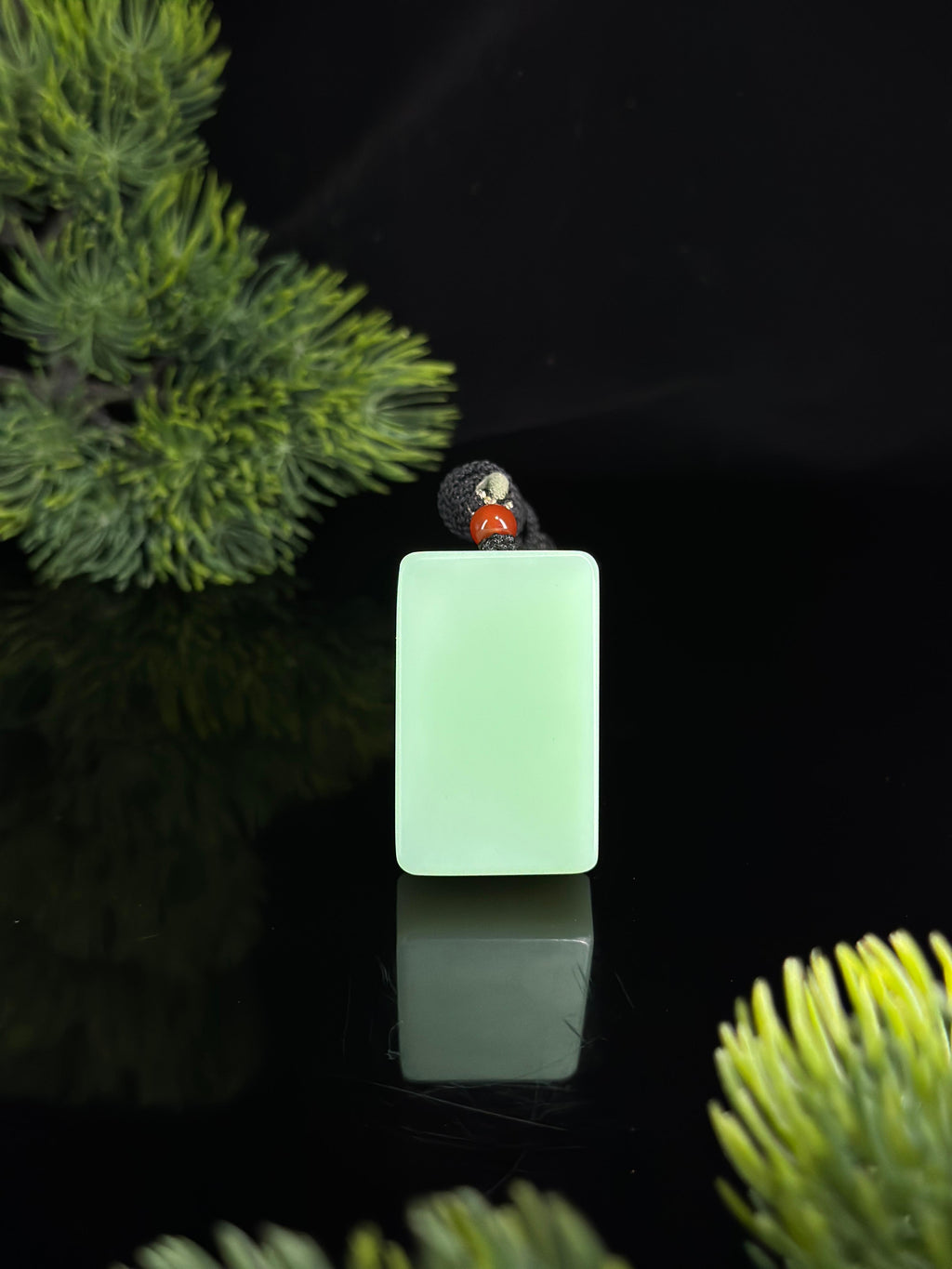 和田玉薄荷绿平安无事牌（yc484424）