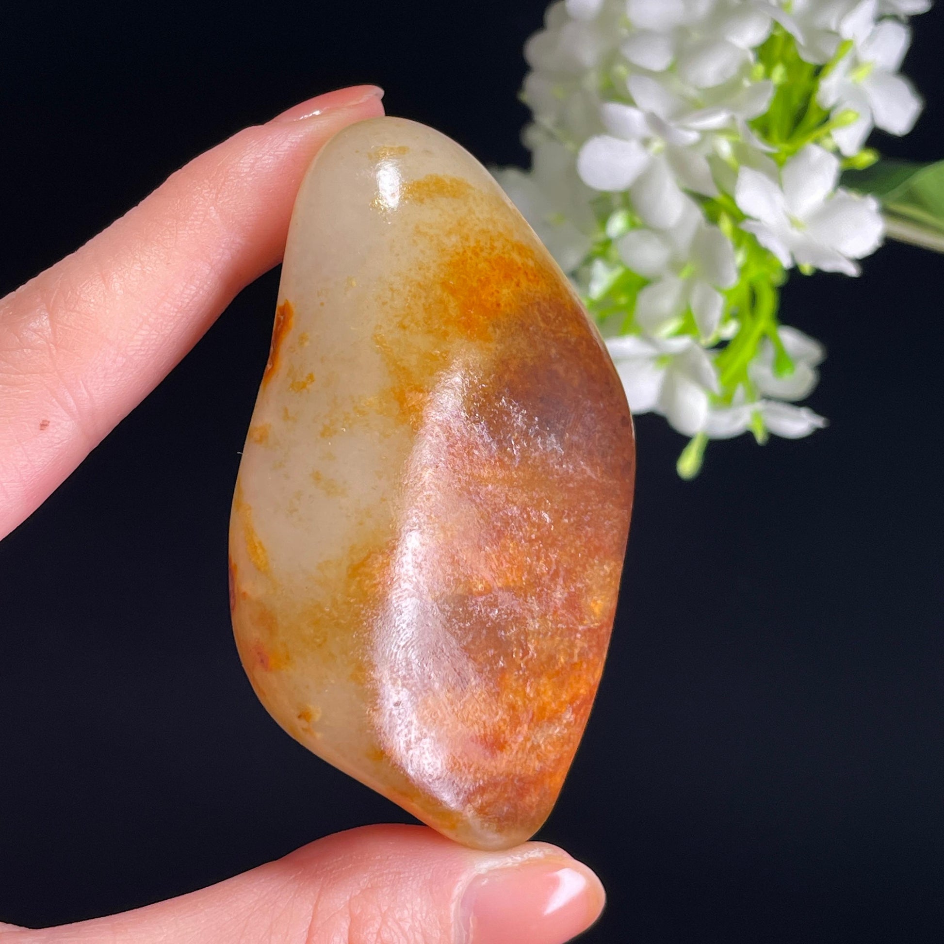 和田玉青白种“塞下秋景”彩皮籽料（yc343665）