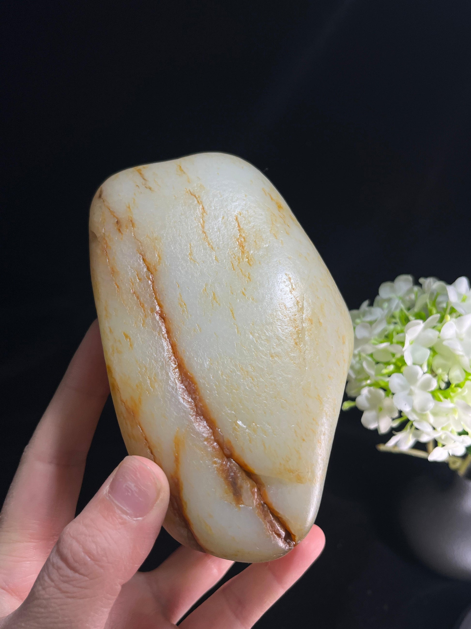 新疆和田玉收藏级洒金皮籽料原石（yc253264）