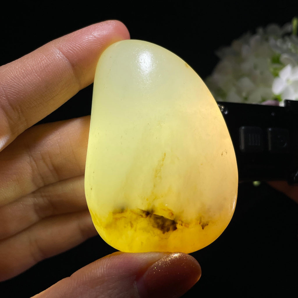 和田玉白玉“清光金盏”淡洒金皮籽料（yc392663）