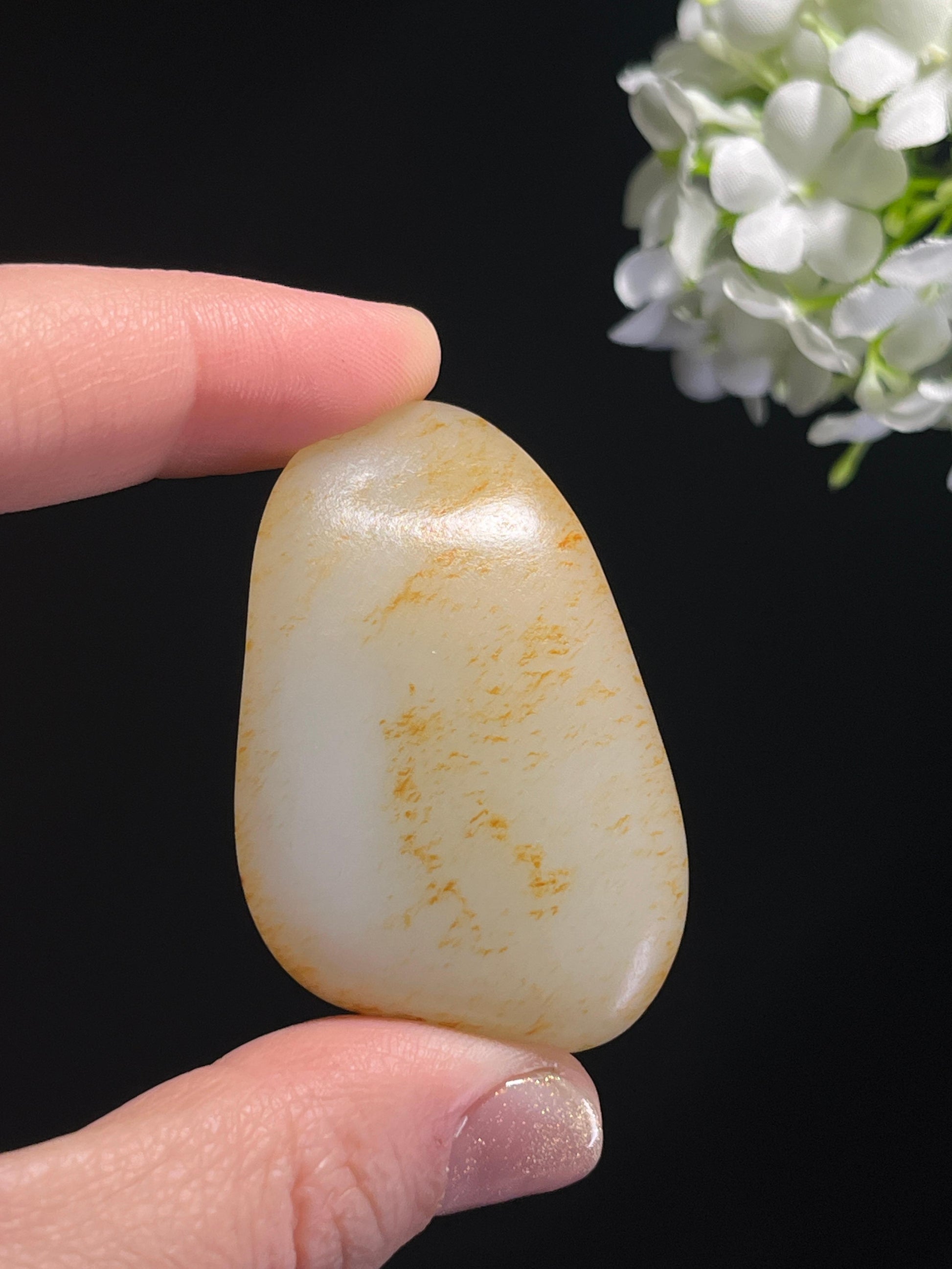 和田玉收藏级白玉洒金皮籽料原石（yc262735）