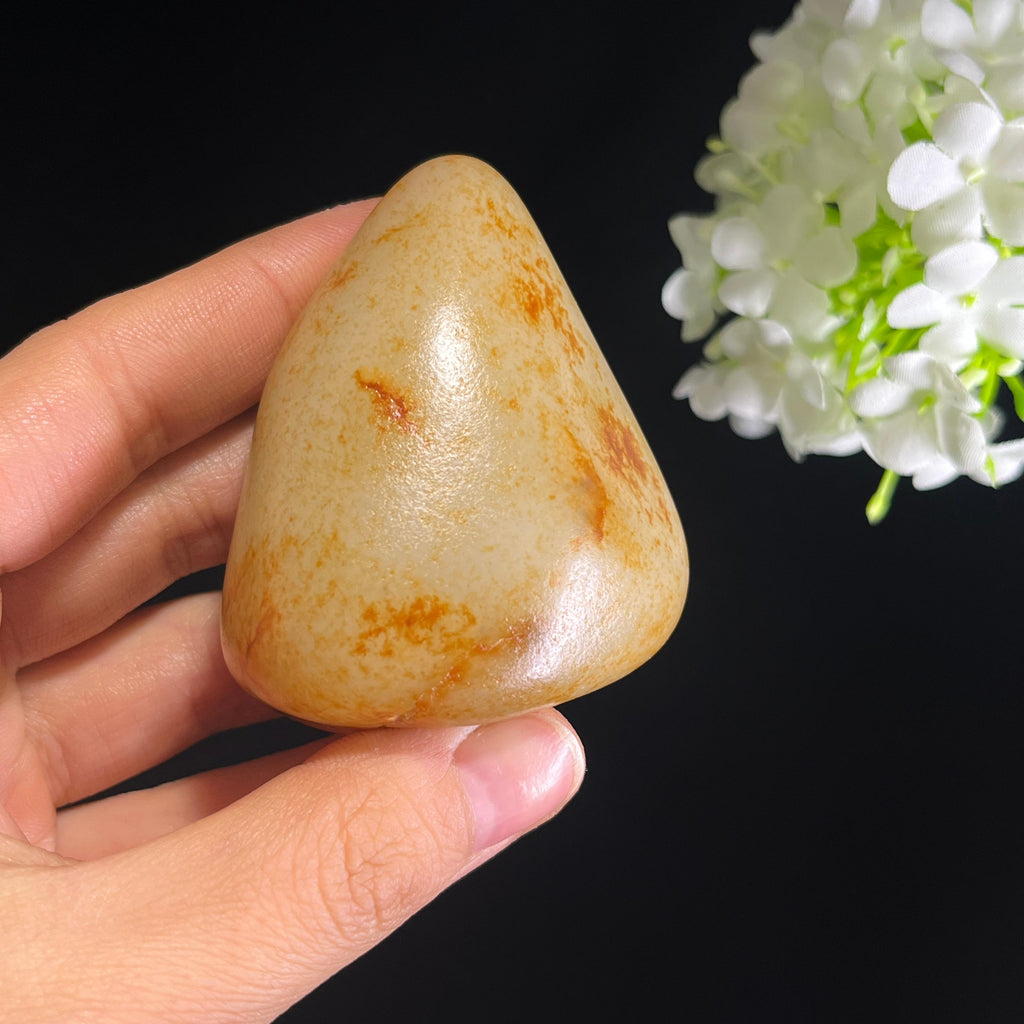 和田玉白玉“金风点玉”通体洒金皮籽料（yc349672）