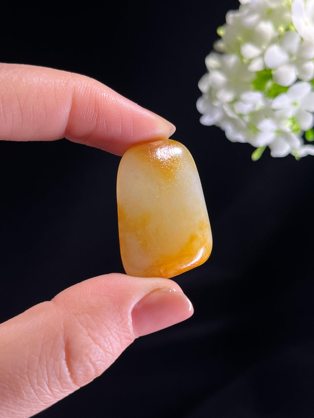 新疆天然和田玉“暖玉流金”黄沁皮籽料原石（yc277059）
