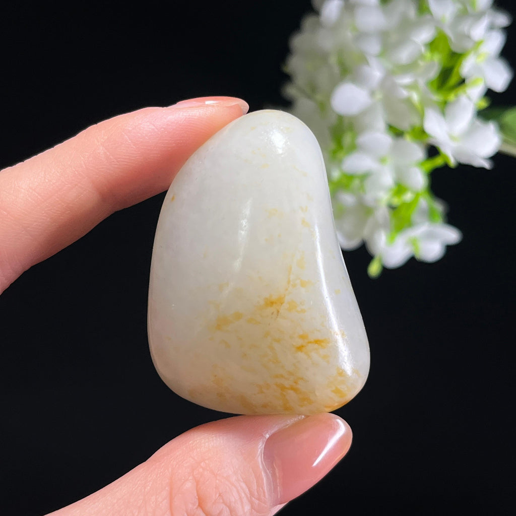 和田玉一级白“金波碎月”洒金皮籽料（yc347621）