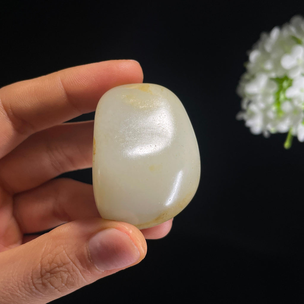 和田玉白玉“秋江流金”洒金皮籽料（yc318410）