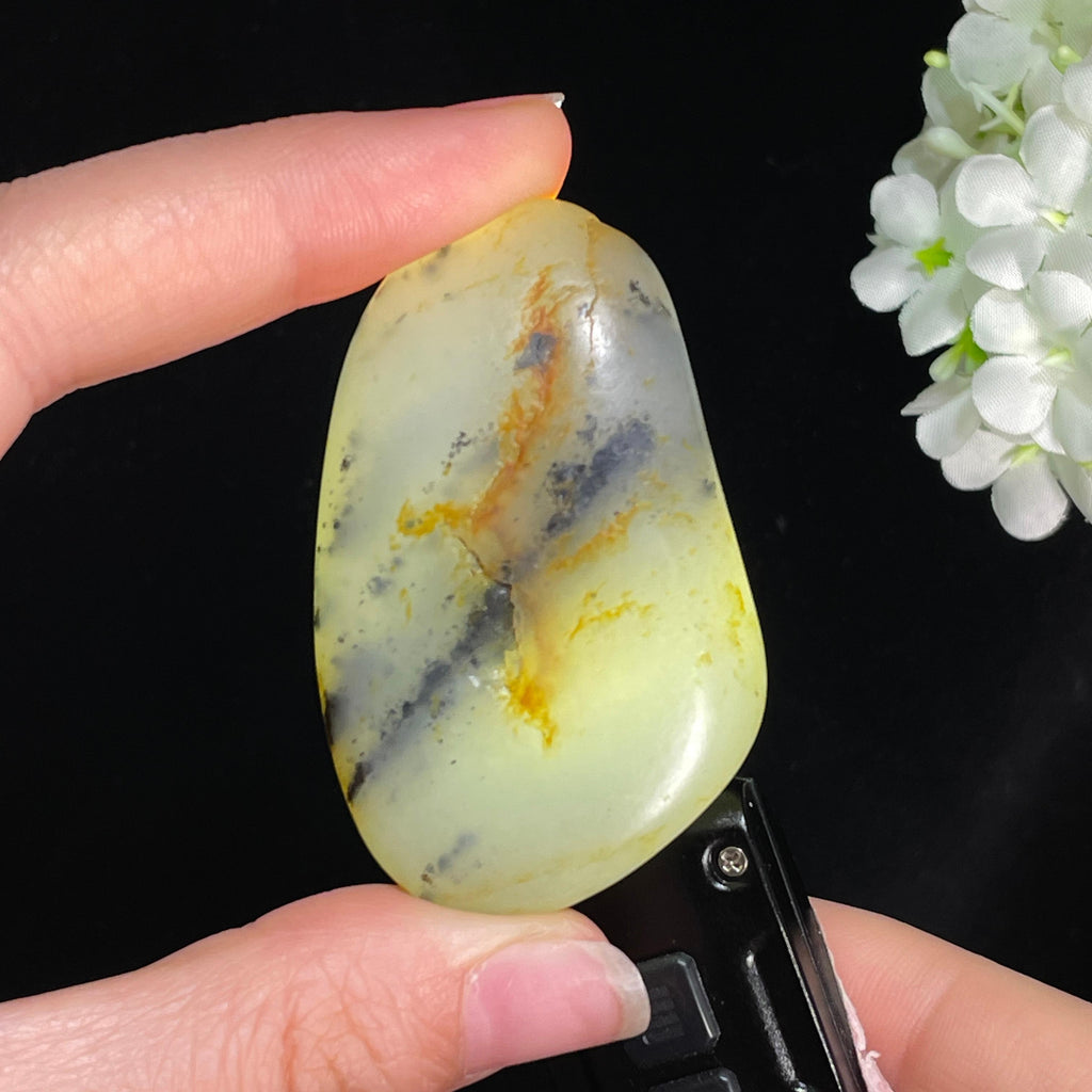 和田玉“金岚点墨”青花洒金皮籽料（yc415082）
