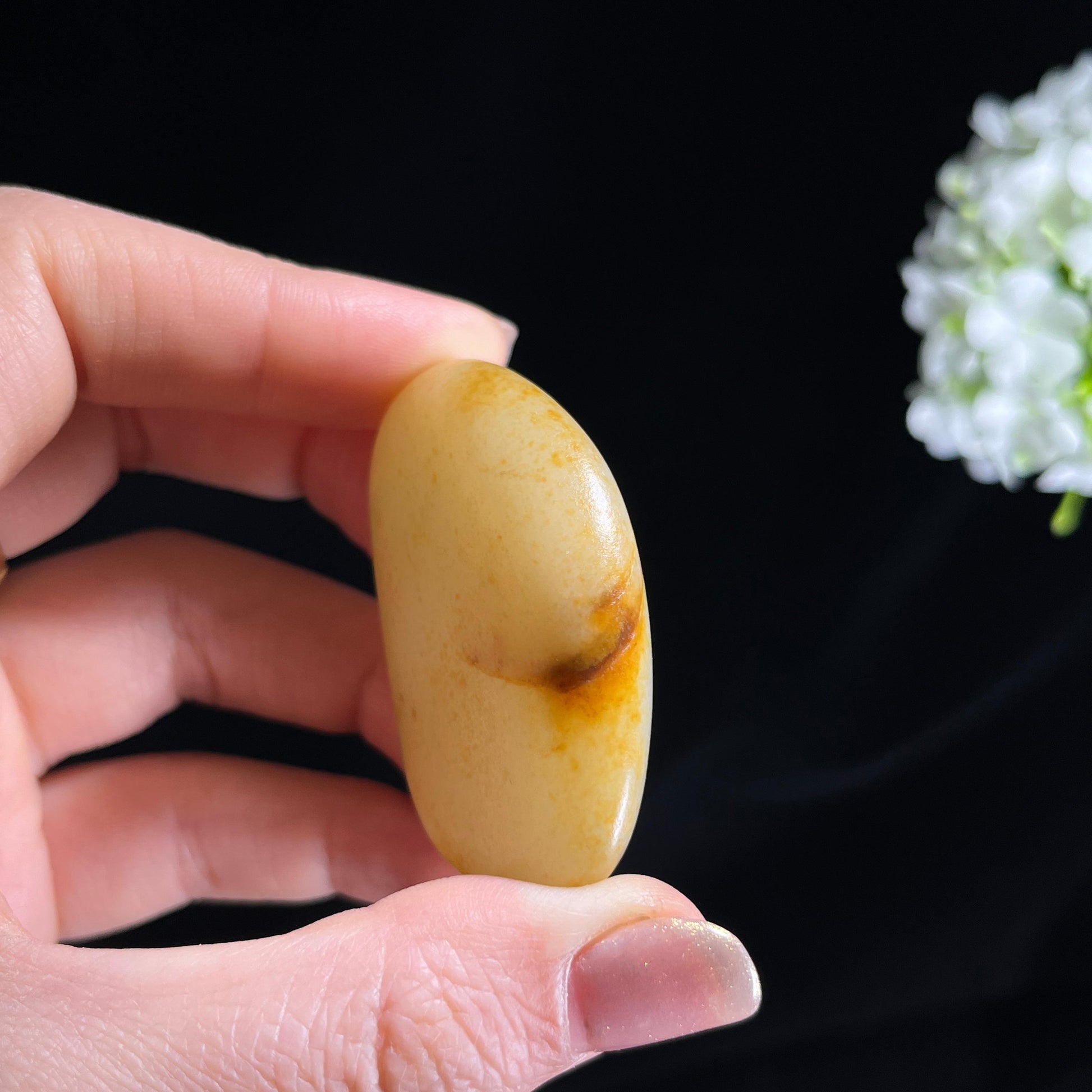 新疆天然和田玉白玉“金砂凝玉”洒金皮籽料原石（yc300245）