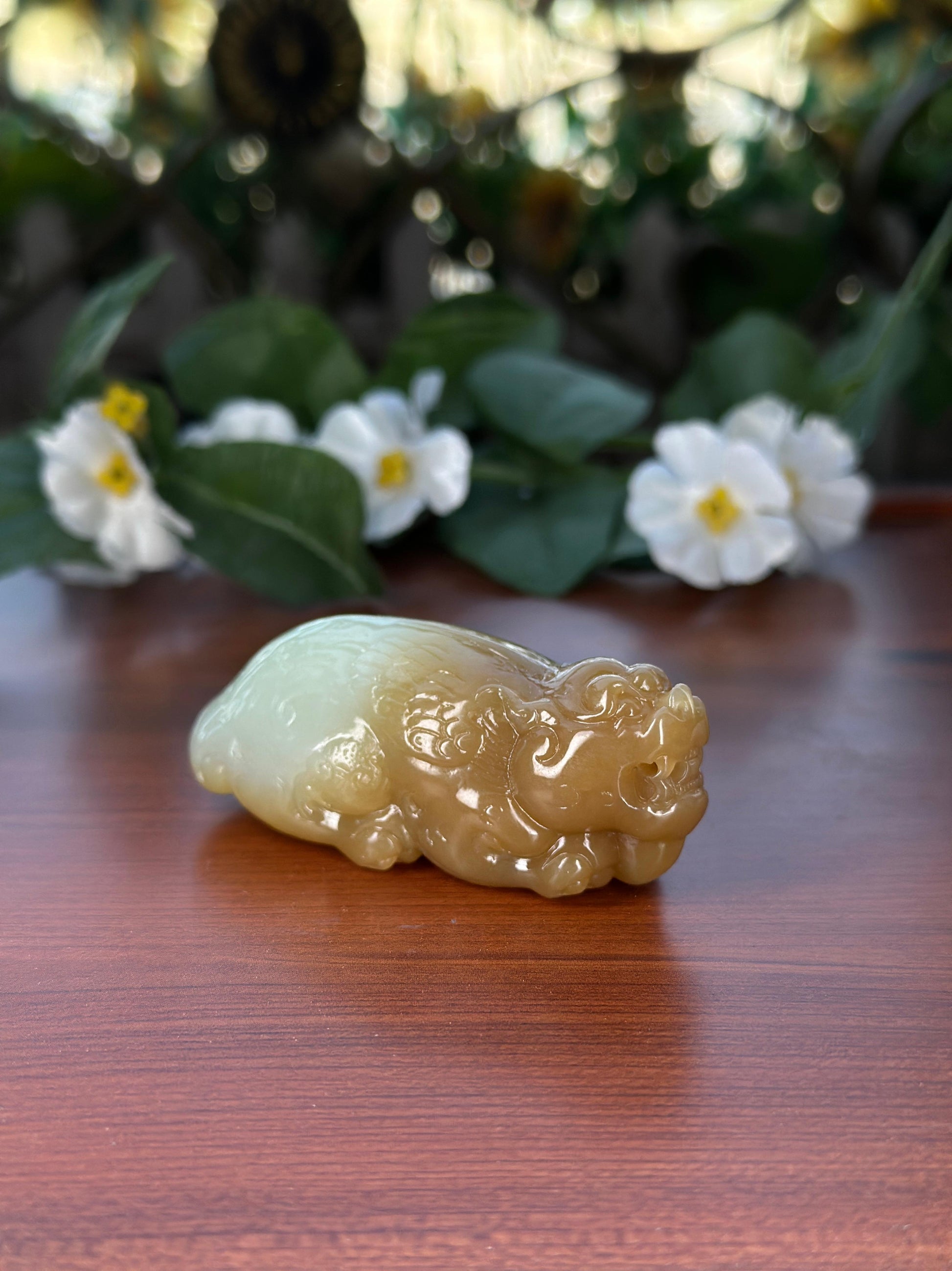 和田玉糖青貔貅挂件（yc707347）