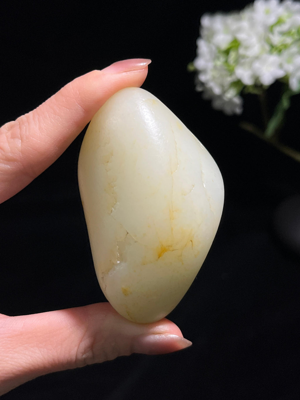 新疆和田玉收藏级洒金皮白玉籽料原石（yc253572）