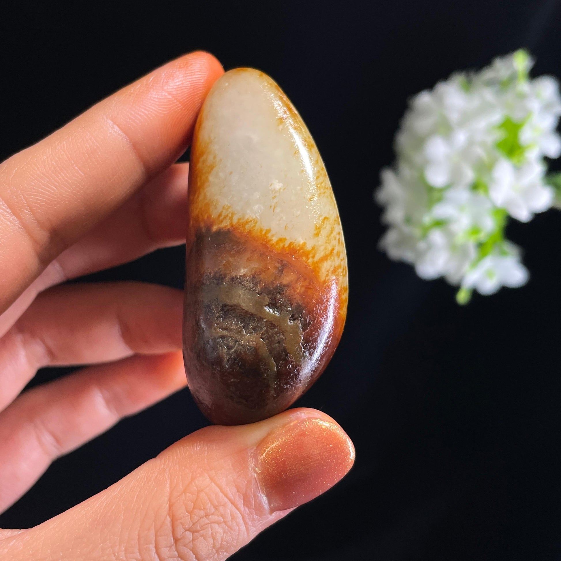 和田玉白玉“丹丘生色”聚红皮籽料（yc375275）