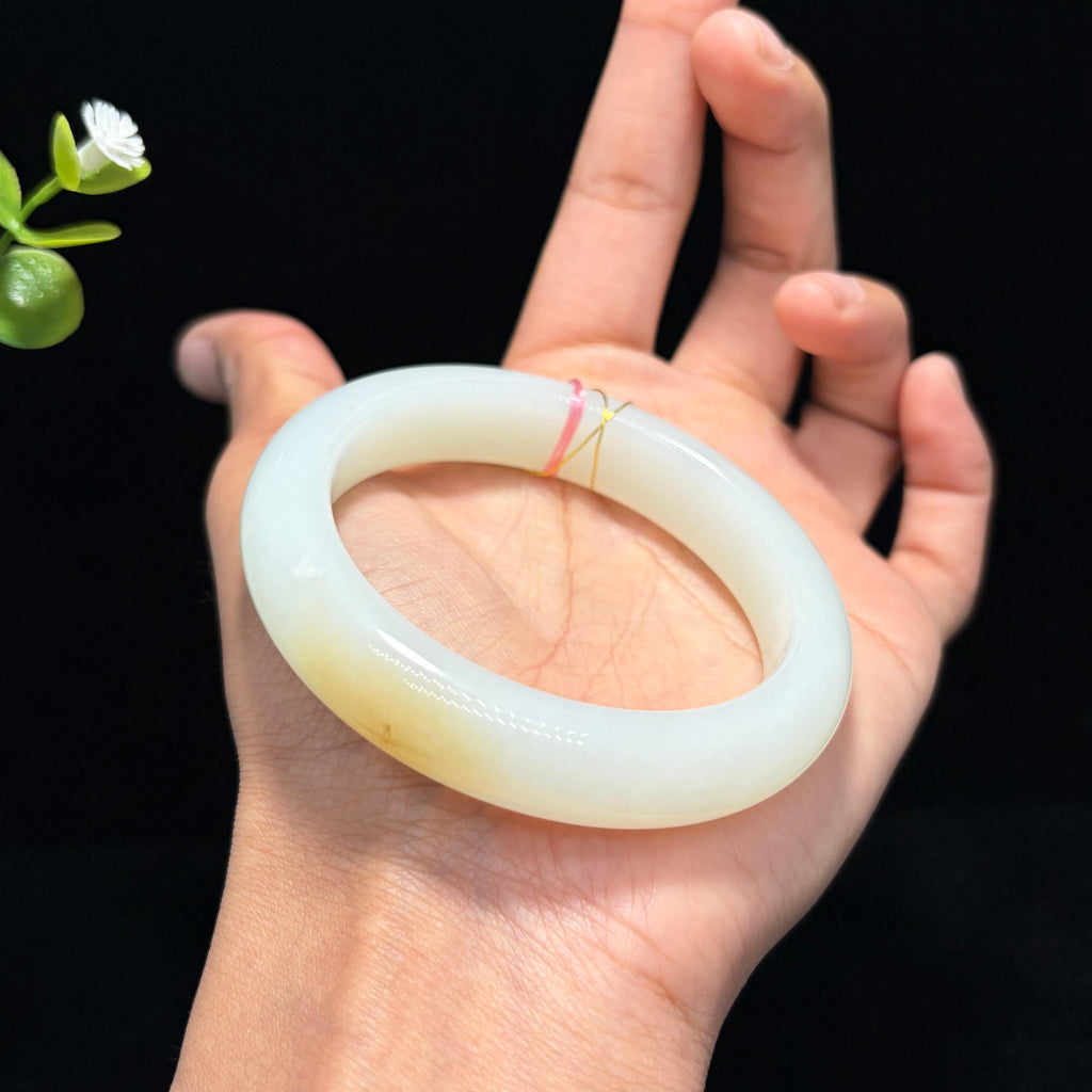 精品新疆山料糖白玉手镯（yc782147）