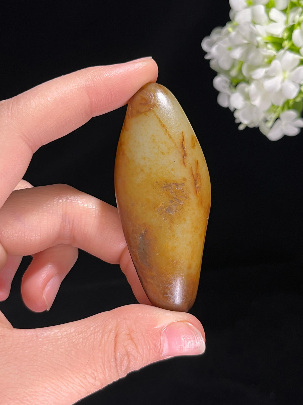 新疆和田玉红沁油皮洒金皮籽料原石（yc255471）