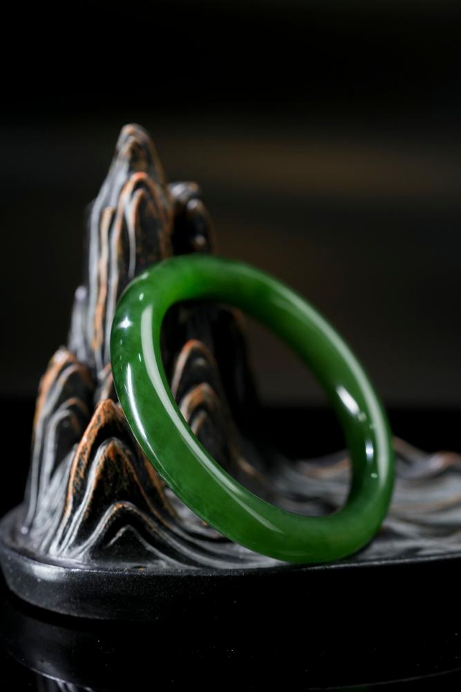 新疆天然和田玉碧玉手镯14（yc253316）