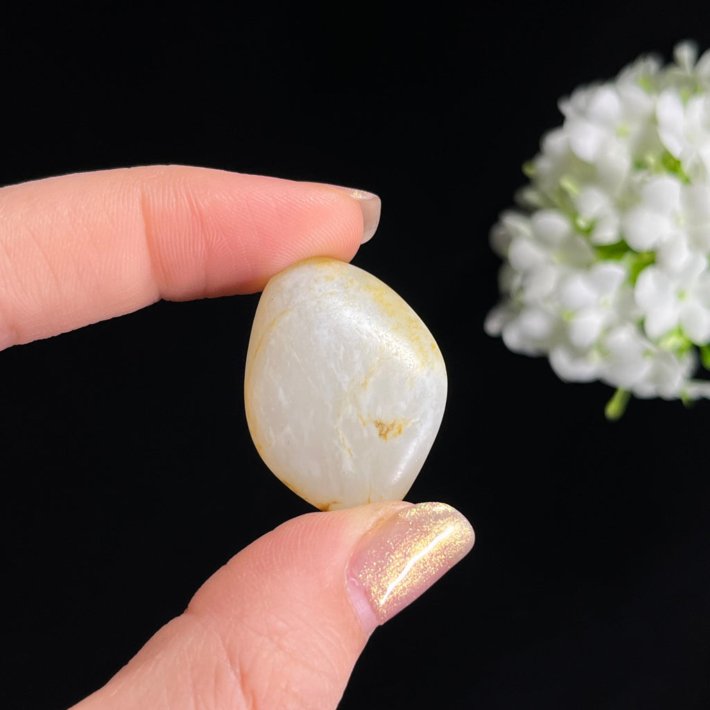 和田玉白玉洒金秋梨皮“晨霜寒玉”籽料原石（yc302088）